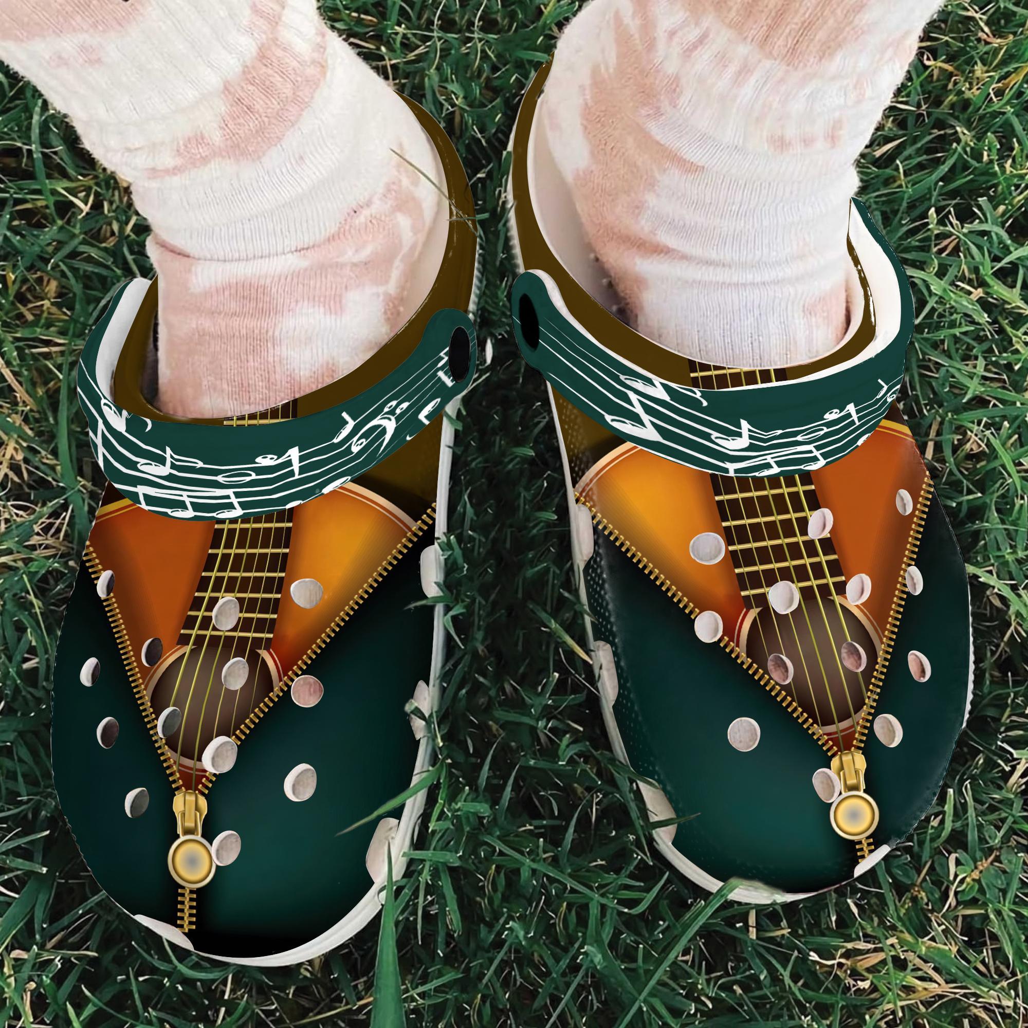 Merchidea Guitar Collection Crocs Crocband Clogs Shoes Comfortable For Men Women and Kids