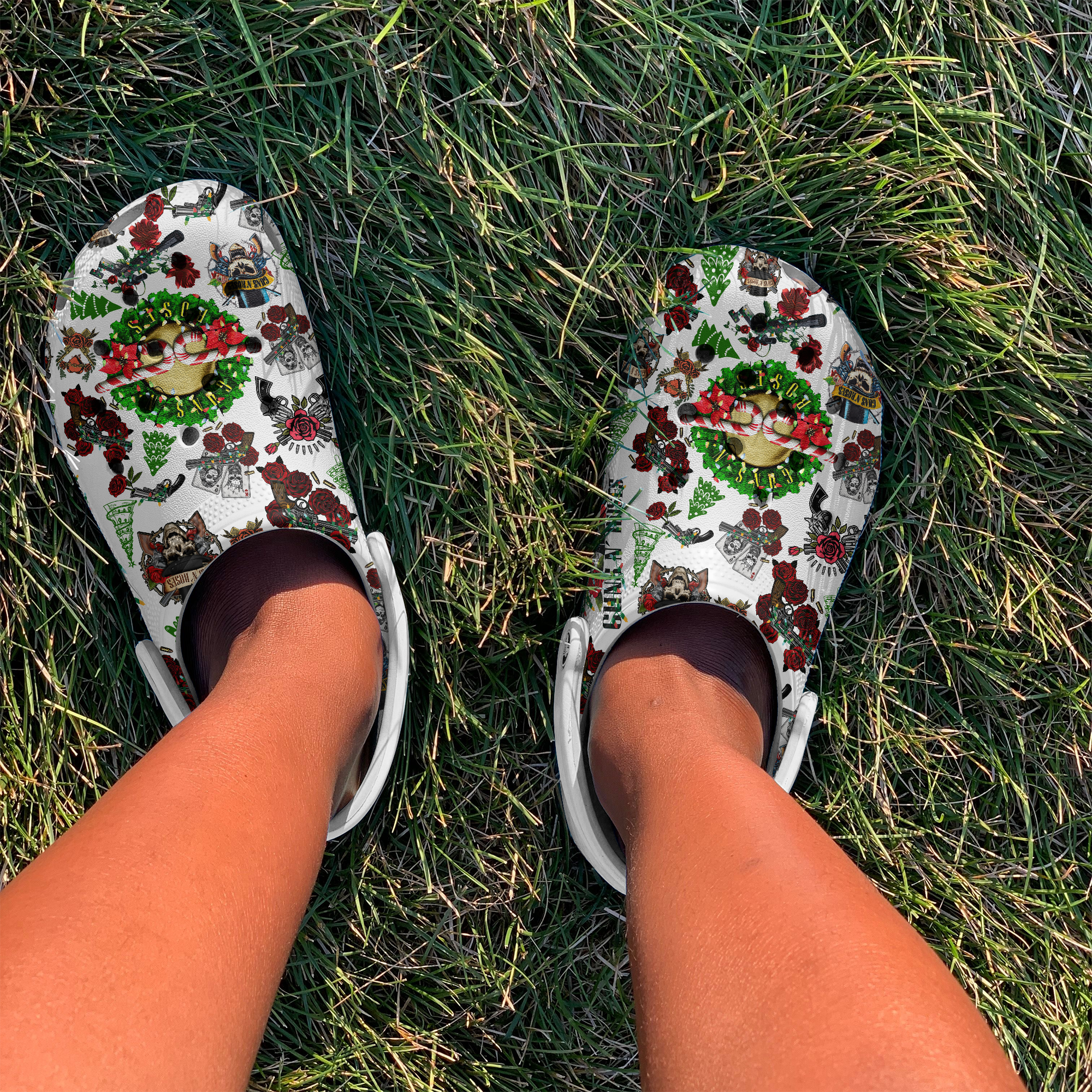 Merchidea Gun N' Roses Music Crocs Crocband Clogs Shoes Comfortable For Men Women and Kids