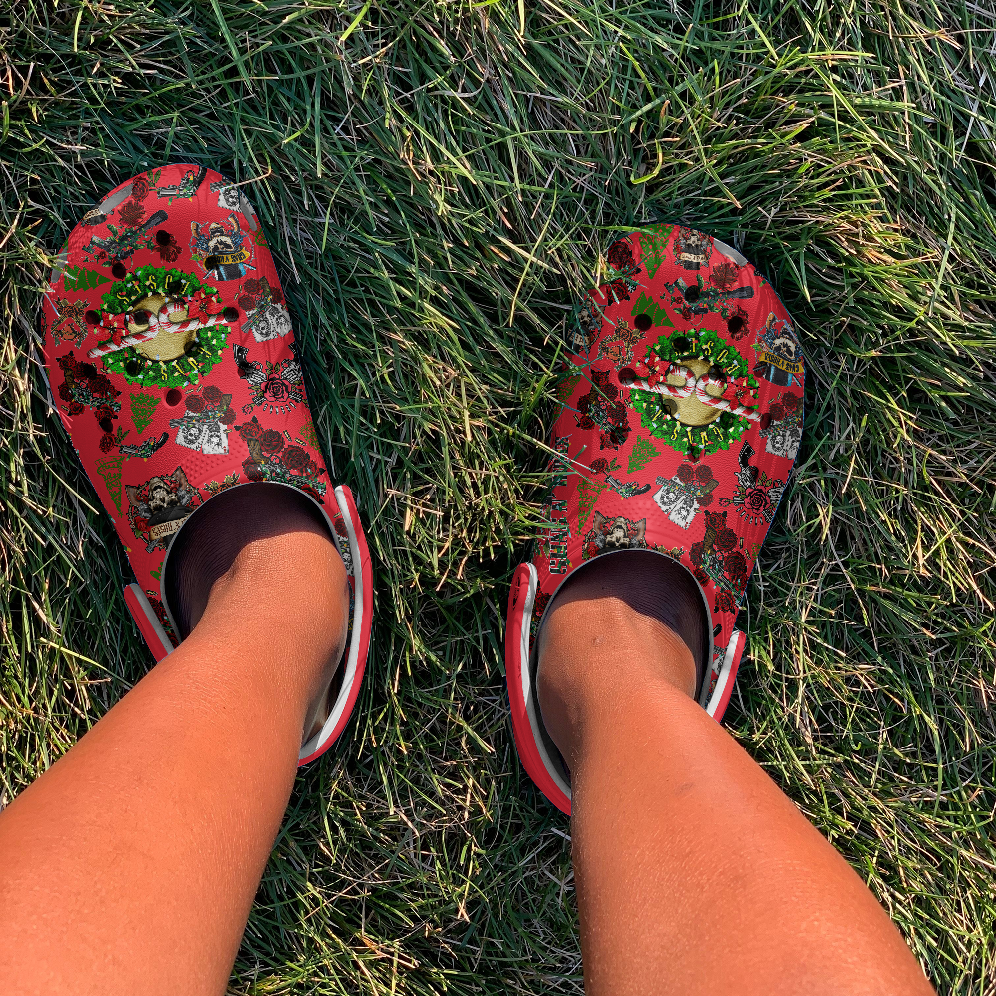 Merchidea Gun N' Roses Music Crocs Crocband Clogs Shoes Comfortable For Men Women and Kids