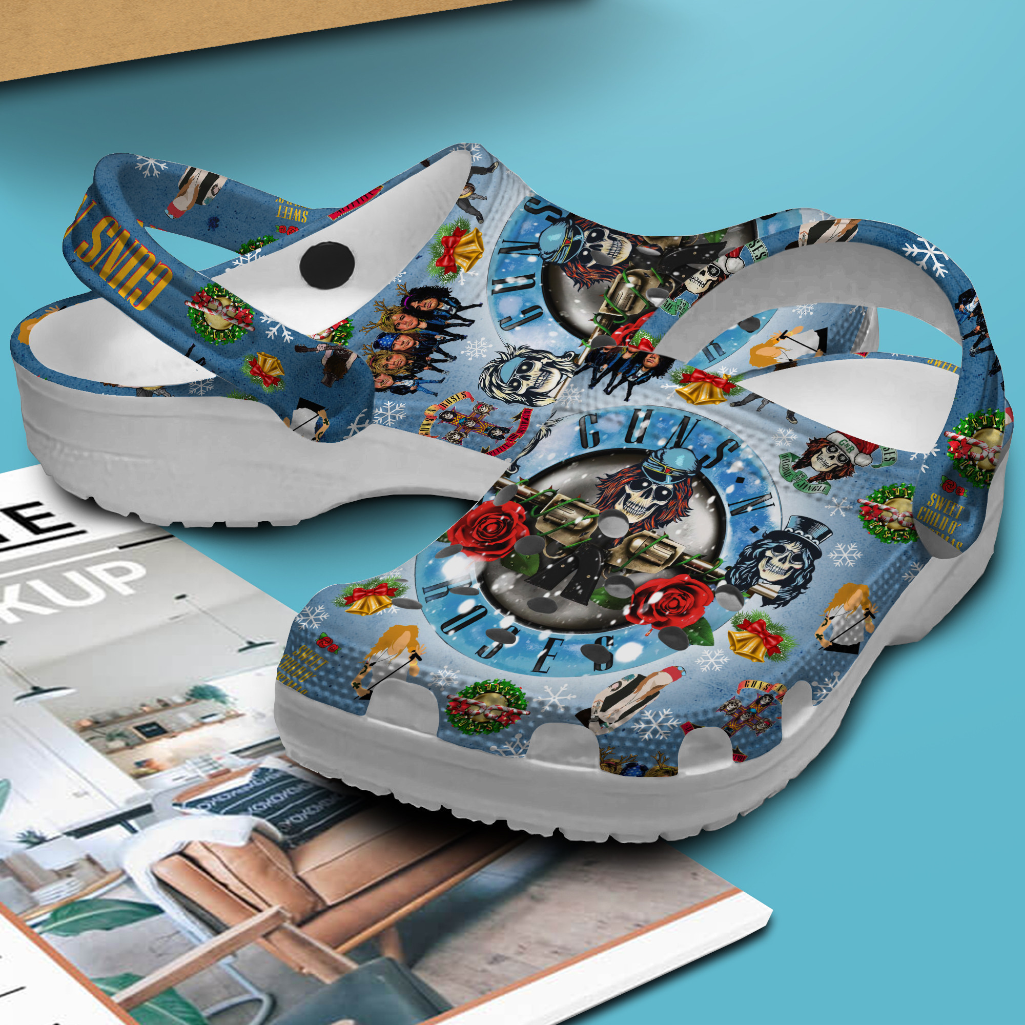 Merchidea Gun N' Roses Music Crocs Crocband Clogs Shoes Comfortable For Men Women and Kids