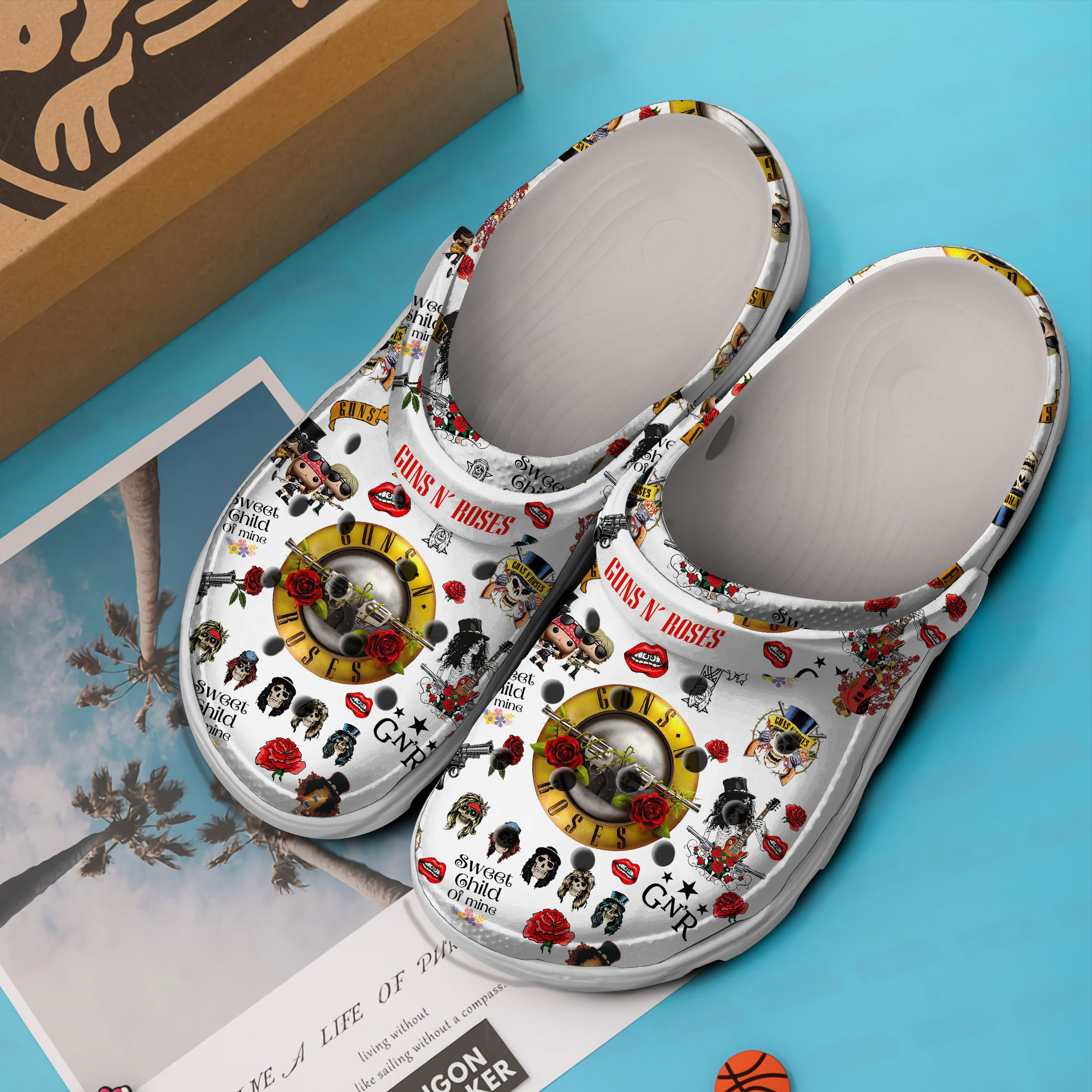 Merchidea Gun N' Roses Music Crocs Crocband Clogs Shoes Comfortable For Men Women and Kids