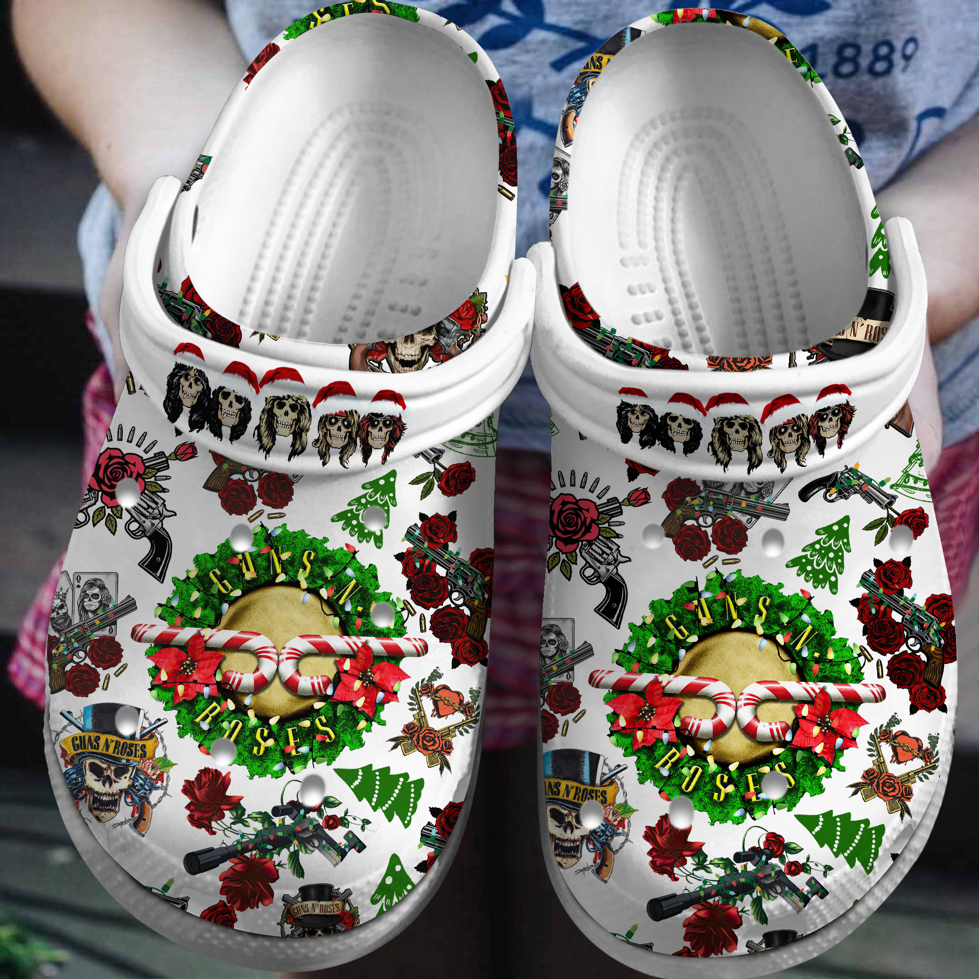 Merchidea Gun N' Roses Music Crocs Crocband Clogs Shoes Comfortable For Men Women and Kids