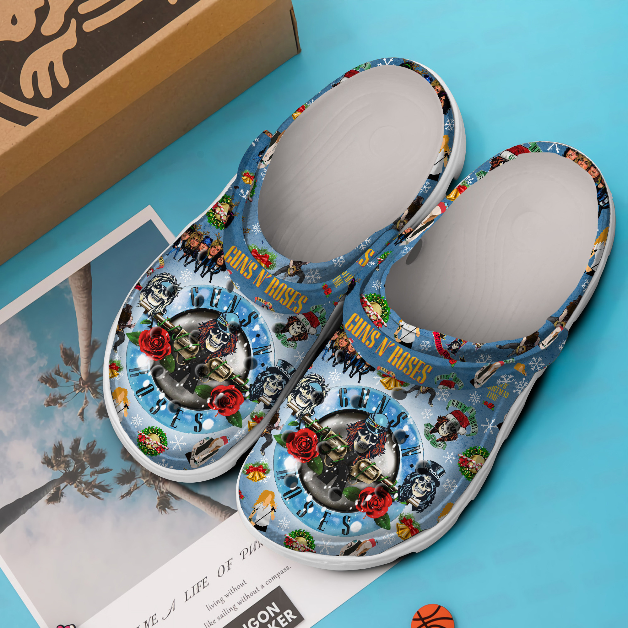 Merchidea Gun N' Roses Music Crocs Crocband Clogs Shoes Comfortable For Men Women and Kids