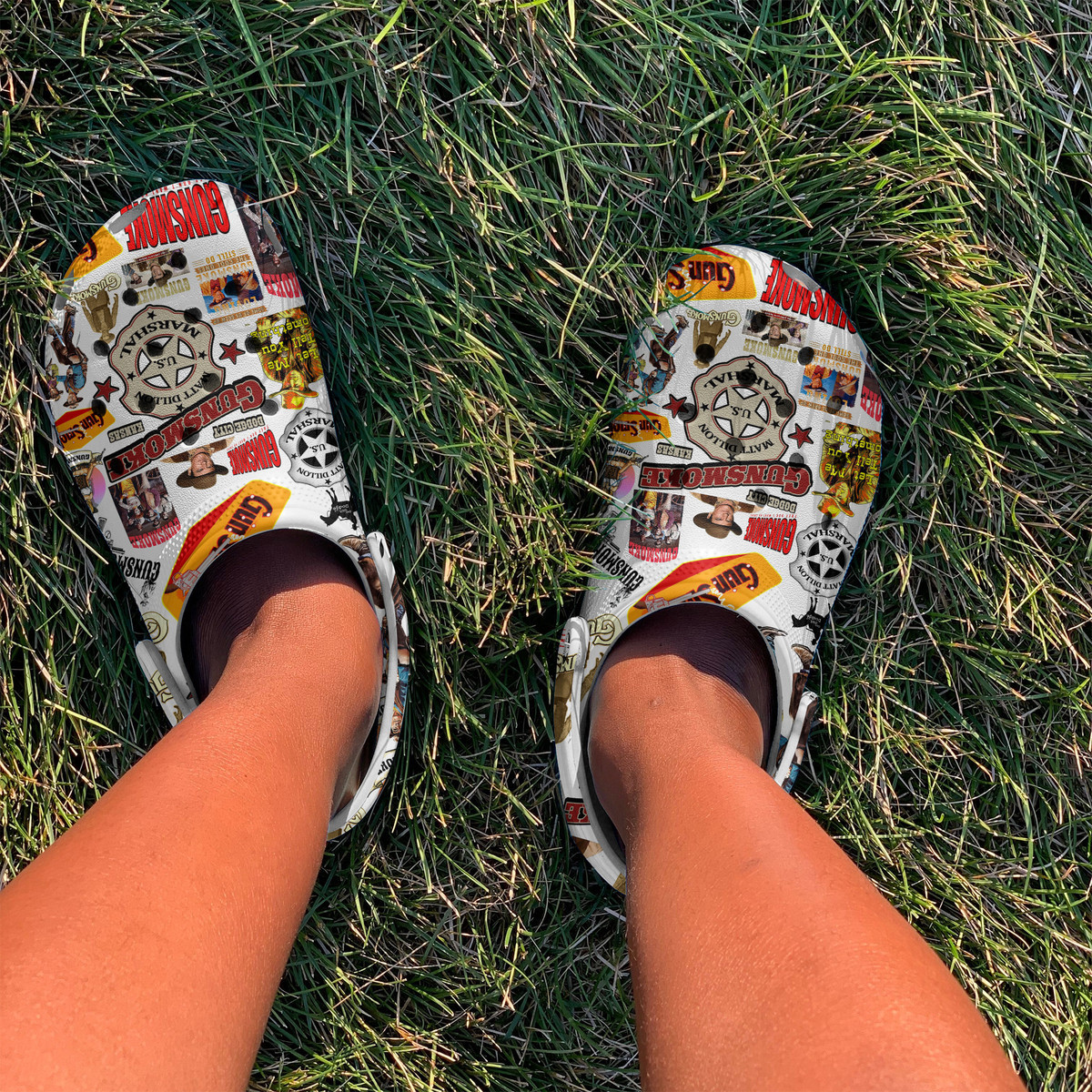 Merchidea Gunsmoke TV Series Crocs Crocband Clogs Shoes Comfortable For Men Women and Kids