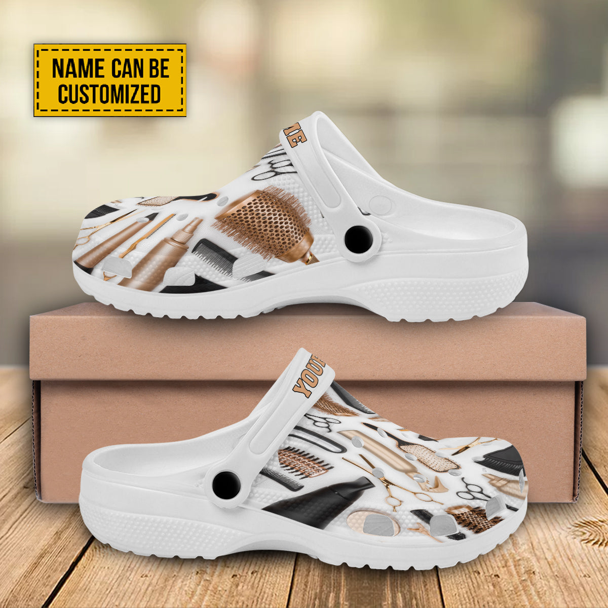 Merchidea Hairstylist's Accessories Scissors Comb Customized Crocs Crocband Clogs Shoes Comfortable For Men Women and Kids