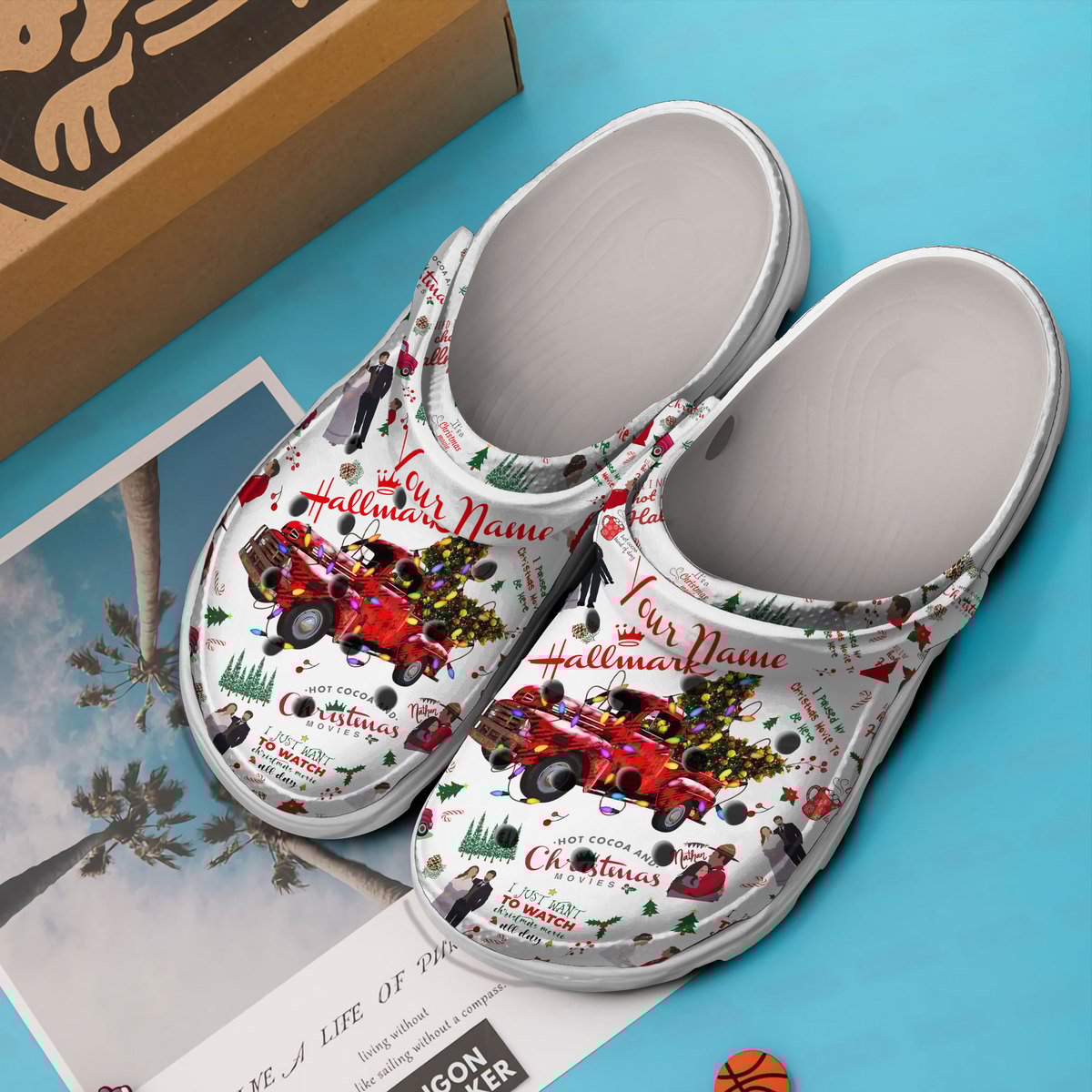 Merchidea Hallmark Channel Christmas Movie Crocs Crocband Clogs Shoes Comfortable For Men Women and Kids