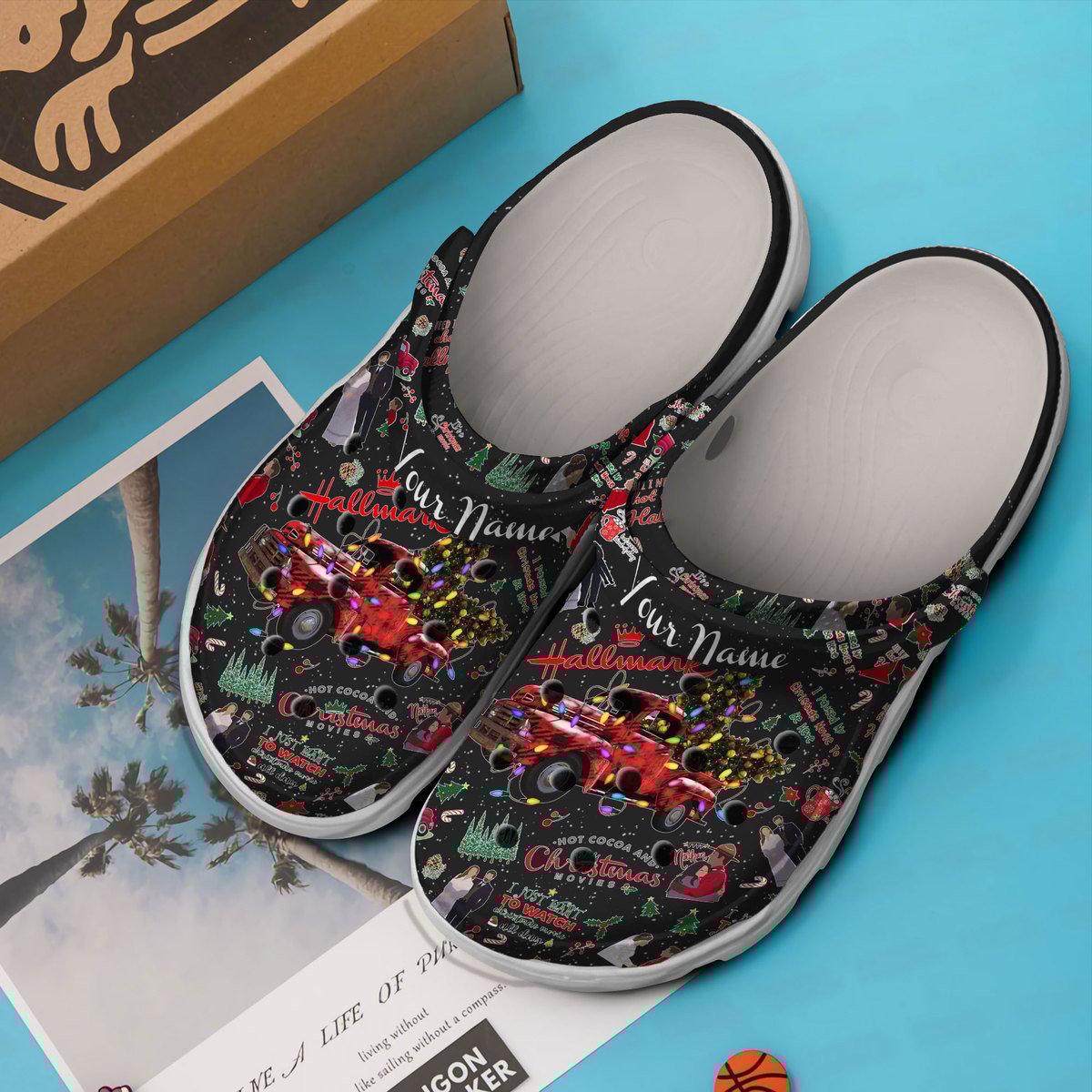 Merchidea Hallmark Channel Christmas Movie Crocs Crocband Clogs Shoes Comfortable For Men Women and Kids