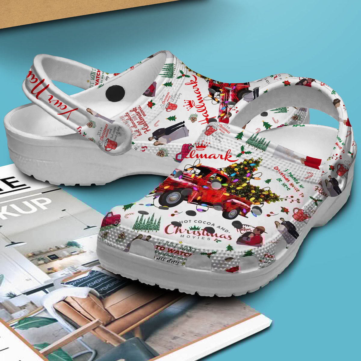 Merchidea Hallmark Channel Christmas Movie Crocs Crocband Clogs Shoes Comfortable For Men Women and Kids