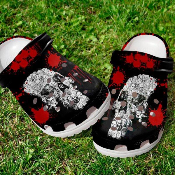 Merchidea Halloween Skull Villians Crocs Crocband Clogs Shoes Comfortable For Men Women and Kids