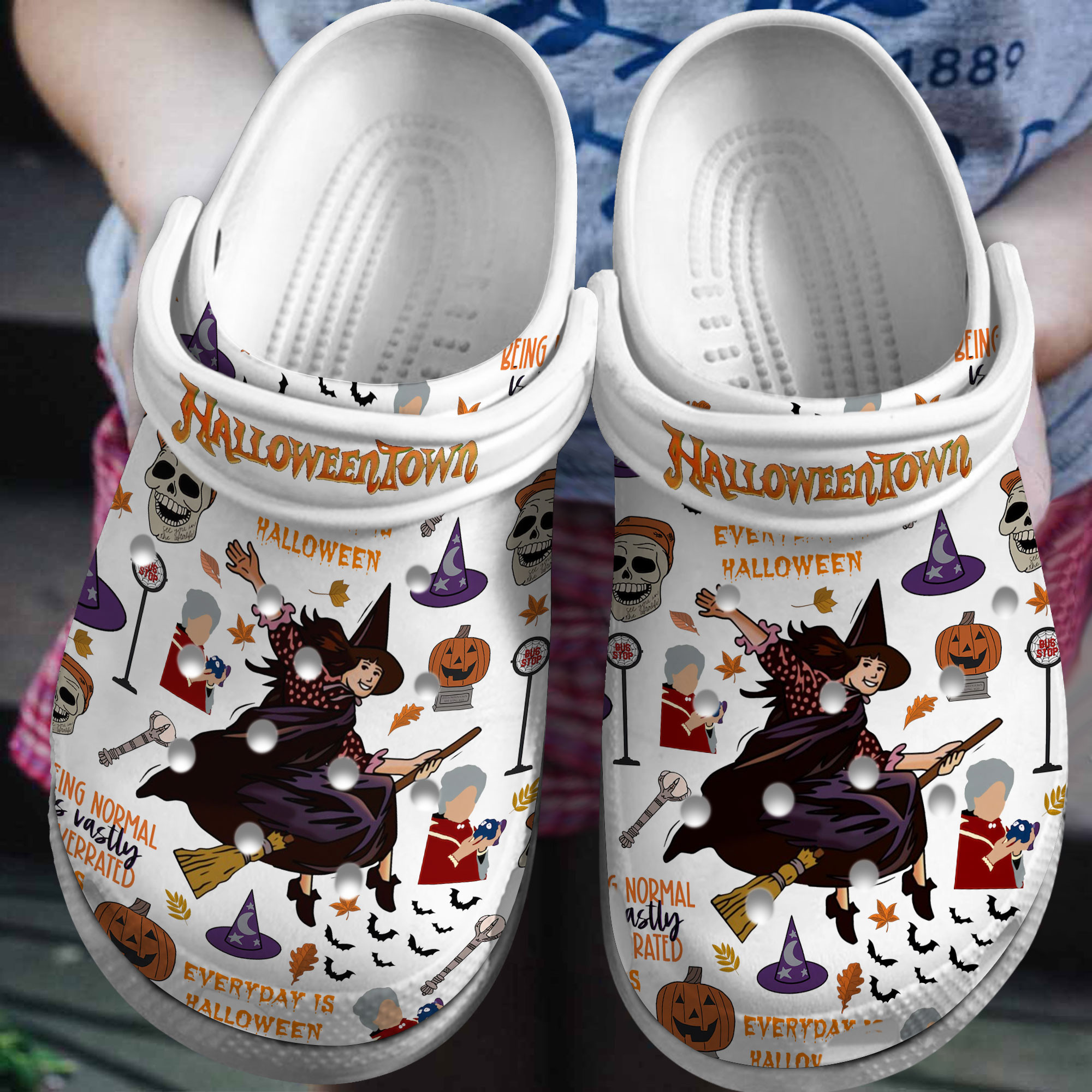 Merchidea Halloweentown TV Series Crocs Crocband Clogs Shoes Comfortable For Men Women and Kids