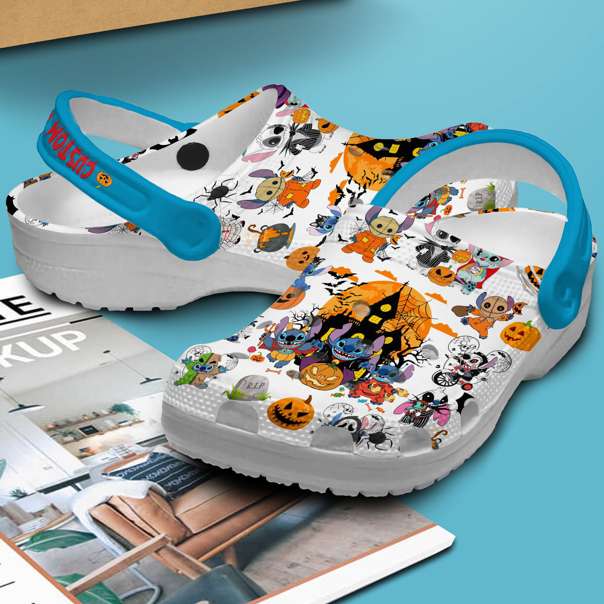 Merchidea Haloween Lilo And Stitch Cartoon Crocs Crocband Clogs Shoes Comfortable For Men Women and Kids