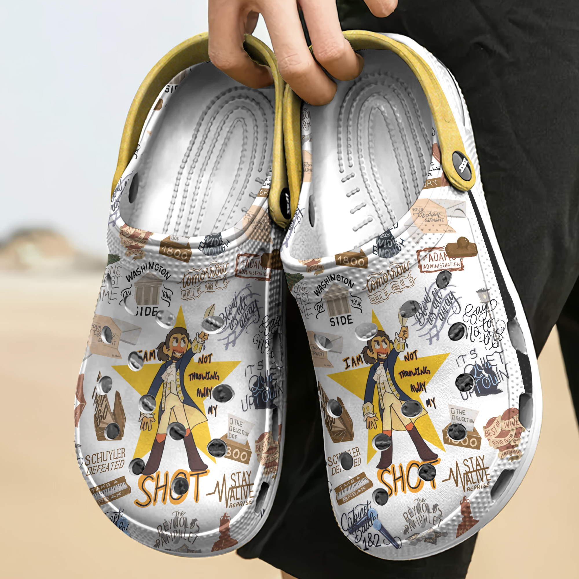 Merchidea Hamilton Music Crocs Crocband Clogs Shoes Comfortable For Men Women and Kids