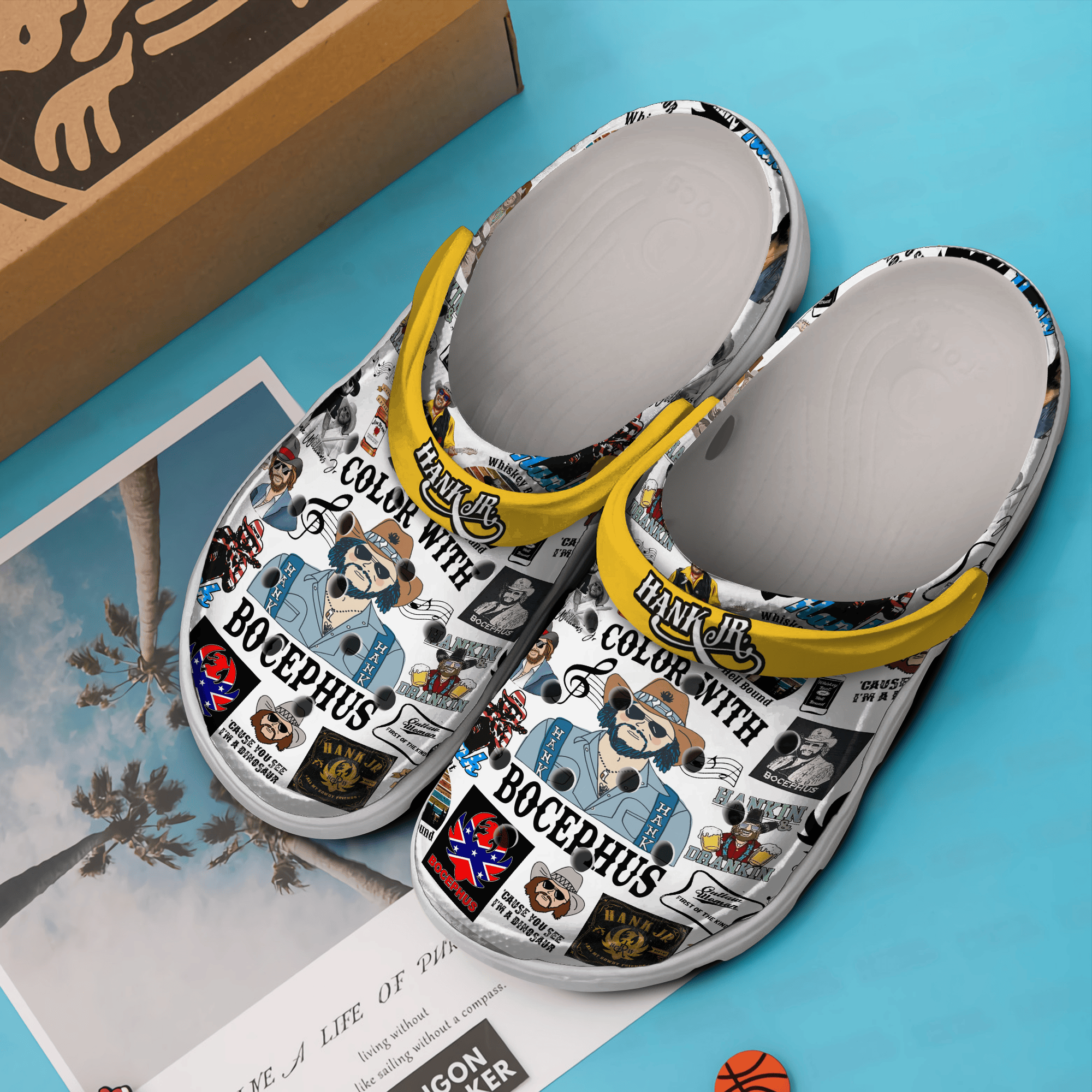 Merchidea Hank Williams Jr. Music Crocs Crocband Clogs Shoes Comfortable For Men Women and Kids