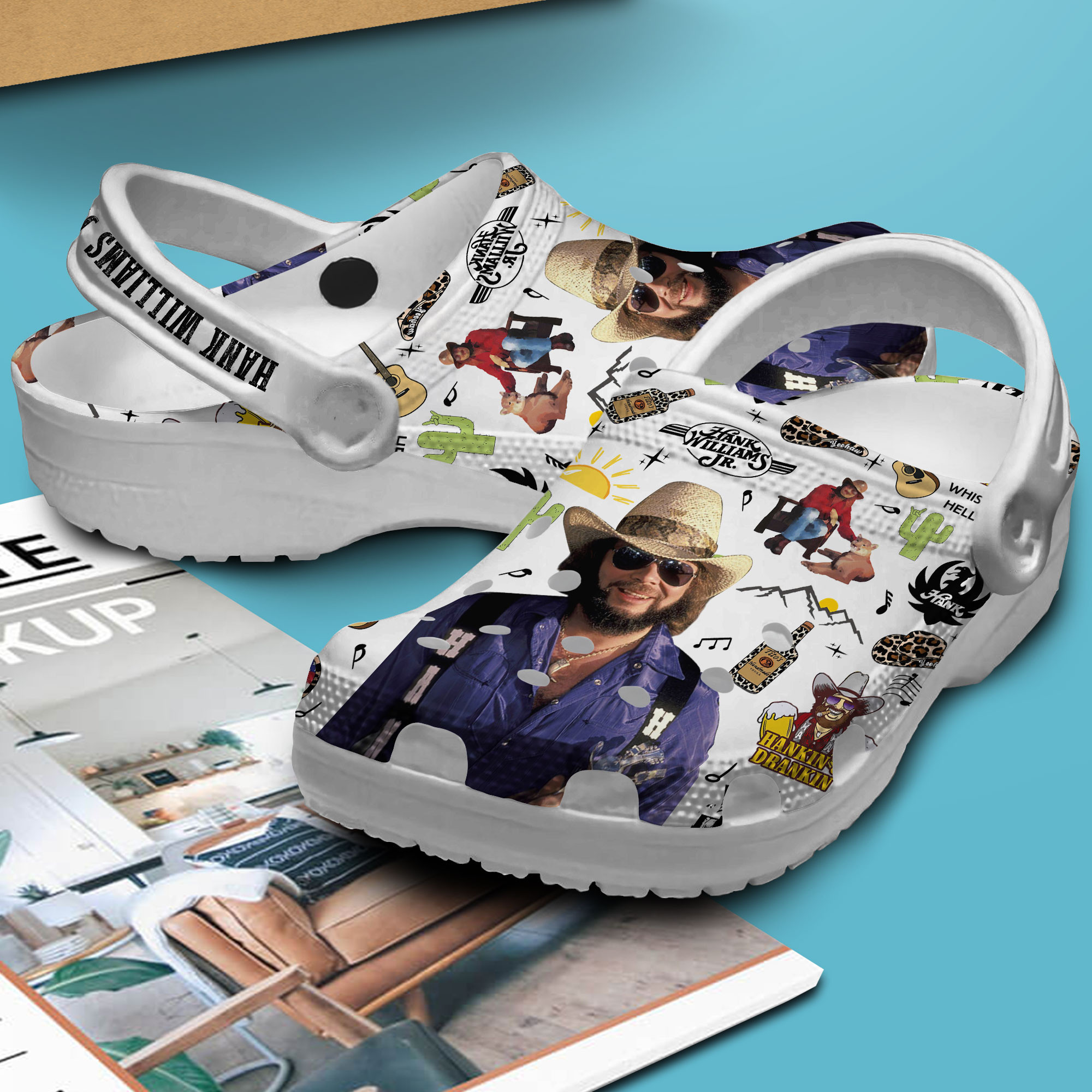 Merchidea Hank Williams Jr Music Crocs Crocband Clogs Shoes Comfortable For Men Women and Kids