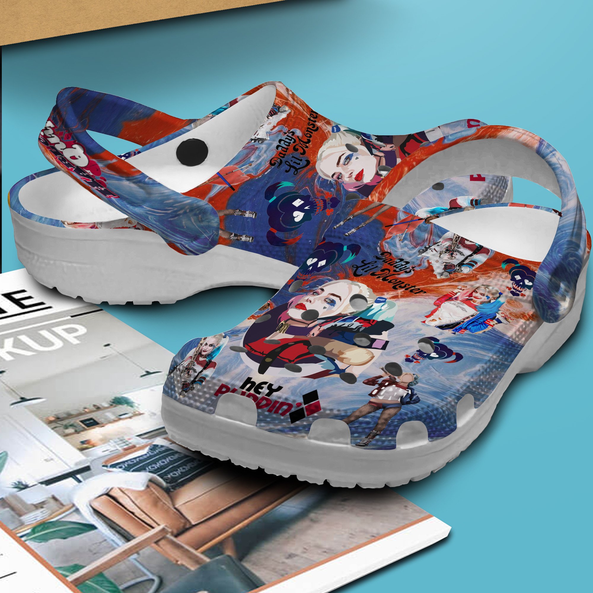 Merchidea Harley Quinn Movie Crocs Crocband Clogs Shoes Comfortable For Men Women and Kids