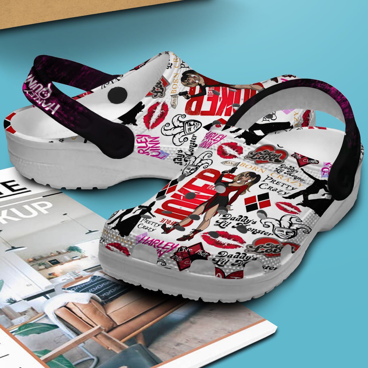 Merchidea Harley Quinn Movie Crocs Crocband Clogs Shoes Comfortable For Men Women and Kids