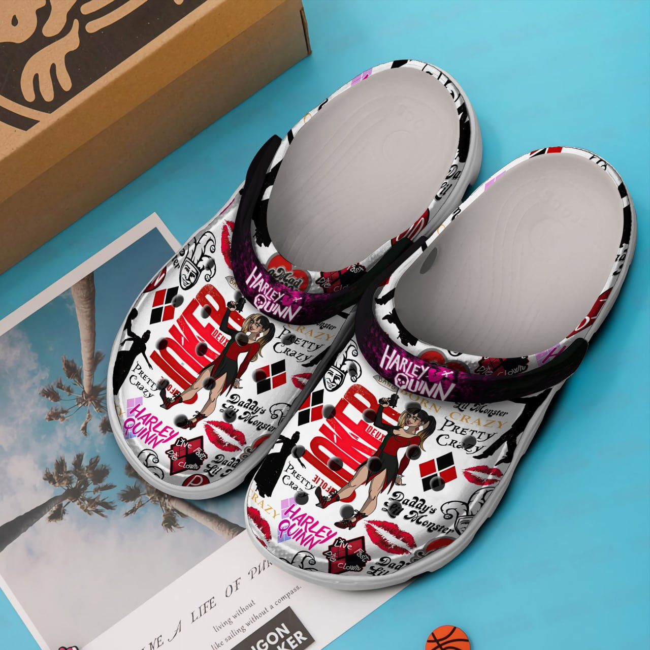 Merchidea Harley Quinn Movie Crocs Crocband Clogs Shoes Comfortable For Men Women and Kids