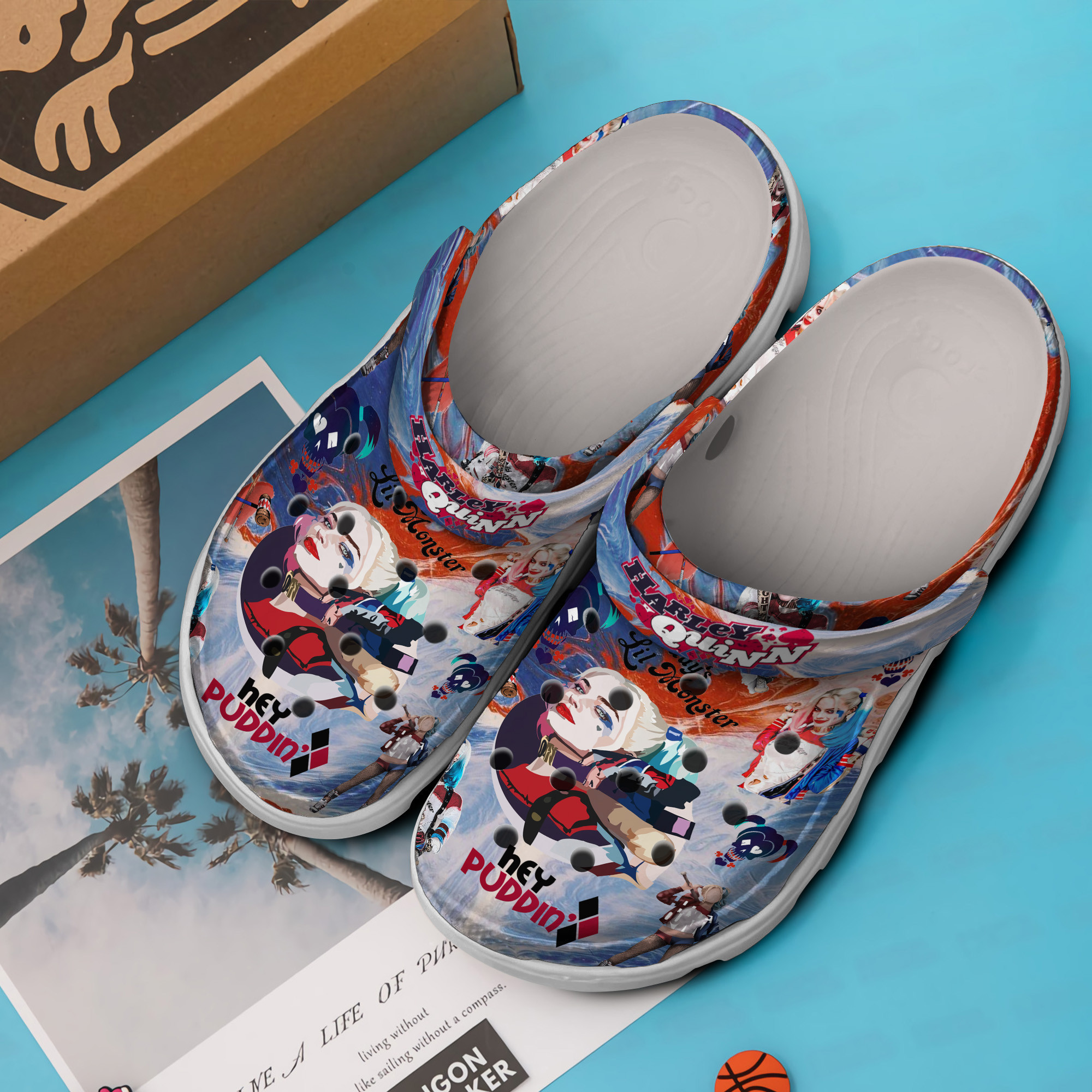 Merchidea Harley Quinn Movie Crocs Crocband Clogs Shoes Comfortable For Men Women and Kids