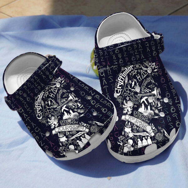 Merchidea Harry Potter Dark Pattern Movie Crocs Crocband Clogs Shoes Comfortable For Men Women and Kids