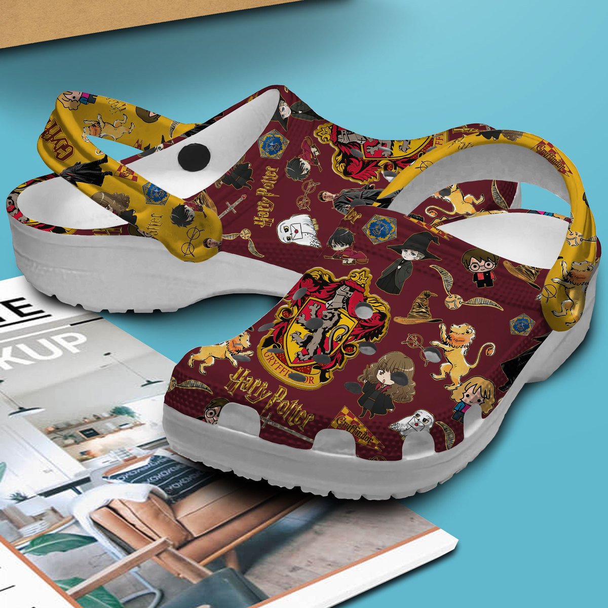 Merchidea Harry Potter Gryffindor Movie Crocs Crocband Clogs Shoes Comfortable For Men Women and Kids