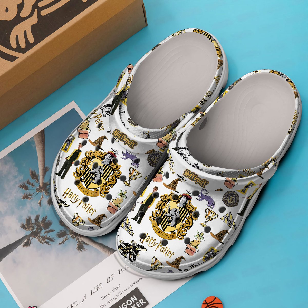 Merchidea Harry Potter Hufflepuff Movie Crocs Crocband Clogs Shoes Comfortable For Men Women and Kids