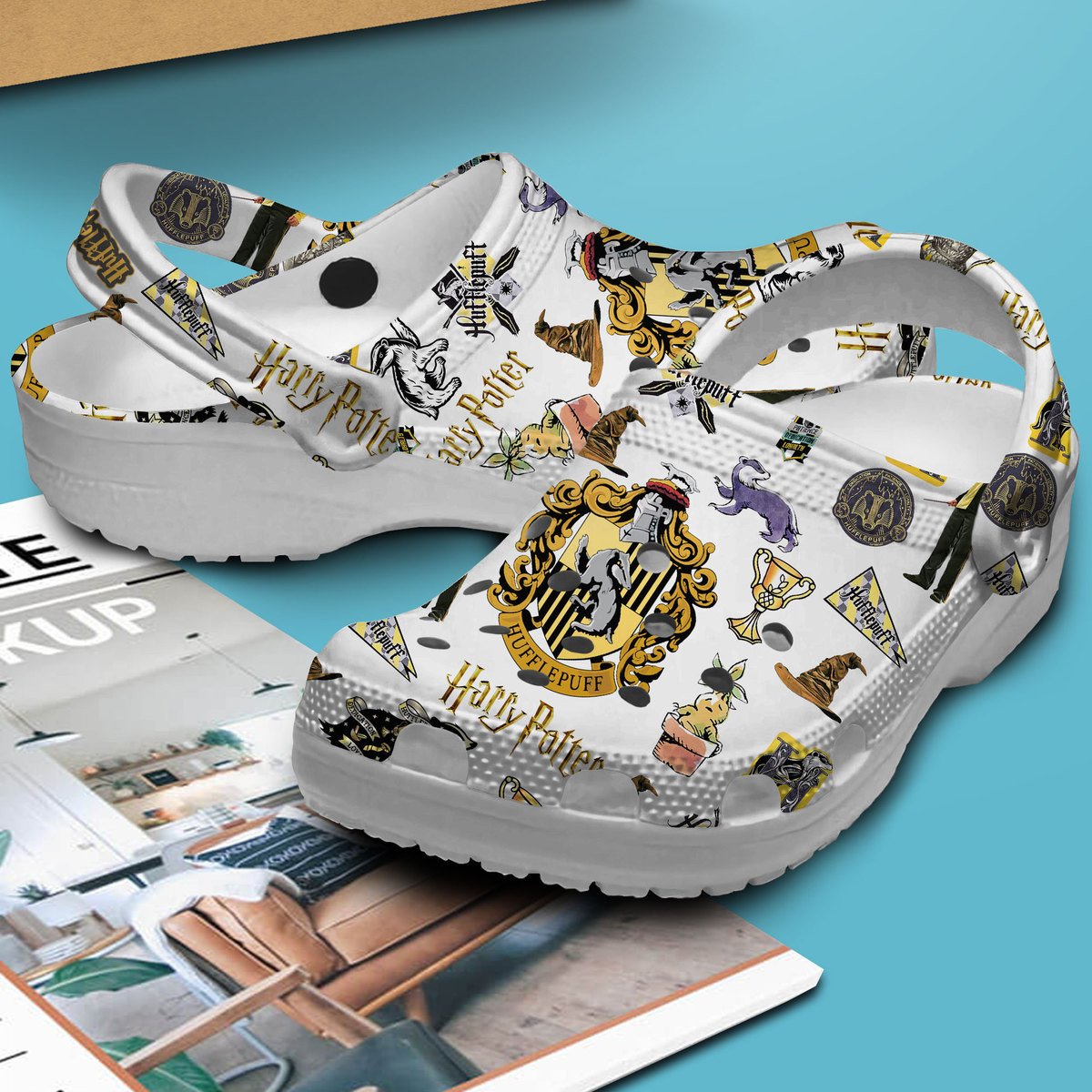 Merchidea Harry Potter Hufflepuff Movie Crocs Crocband Clogs Shoes Comfortable For Men Women and Kids