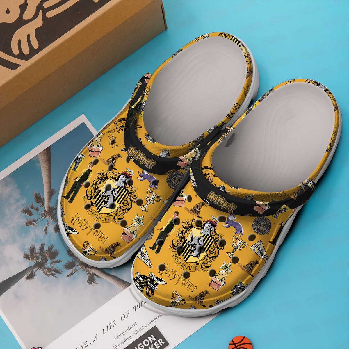 Merchidea Harry Potter Hufflepuff Movie Crocs Crocband Clogs Shoes Comfortable For Men Women and Kids