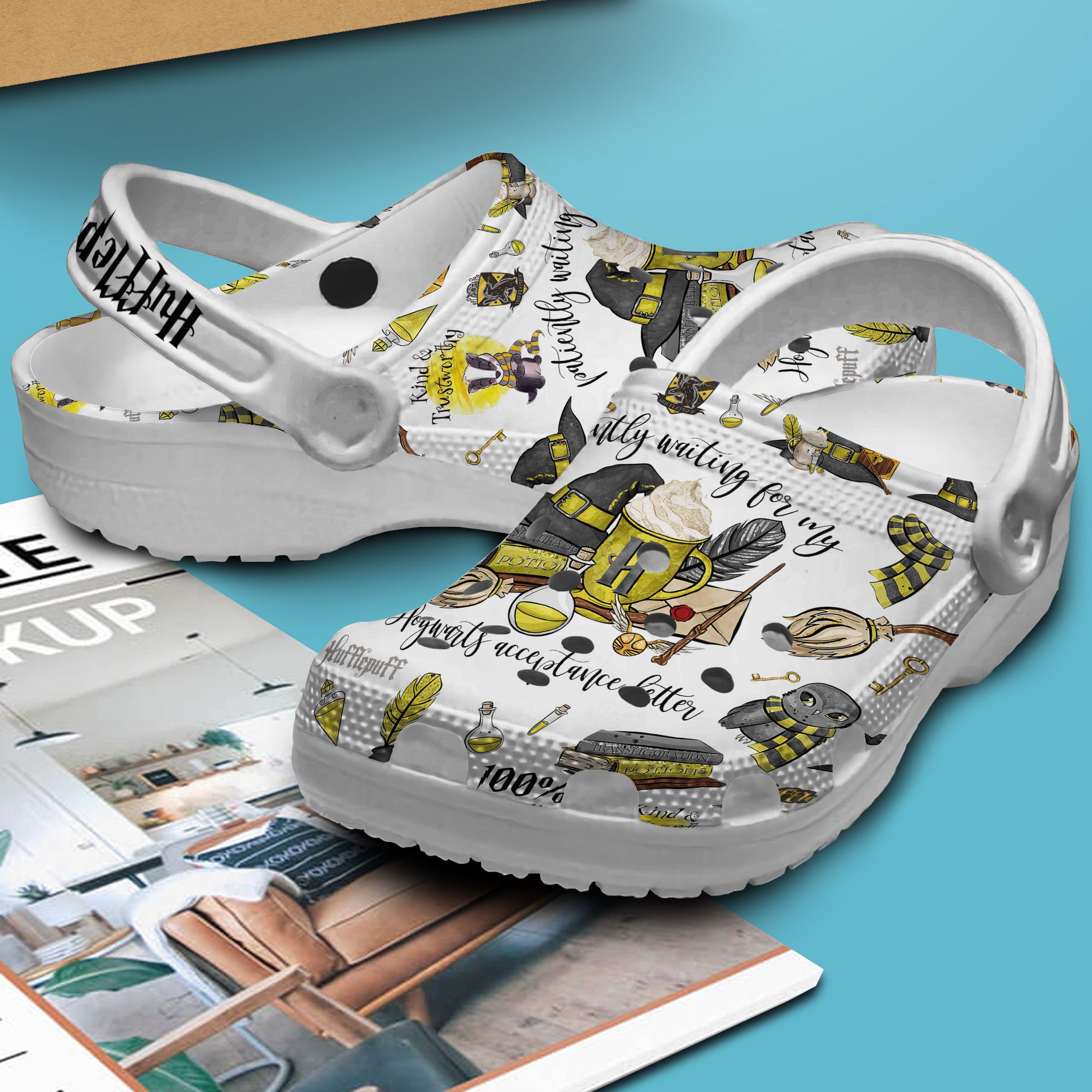 Merchidea Harry Potter Hufflepuff Movie Crocs Crocband Clogs Shoes Comfortable For Men Women and Kids