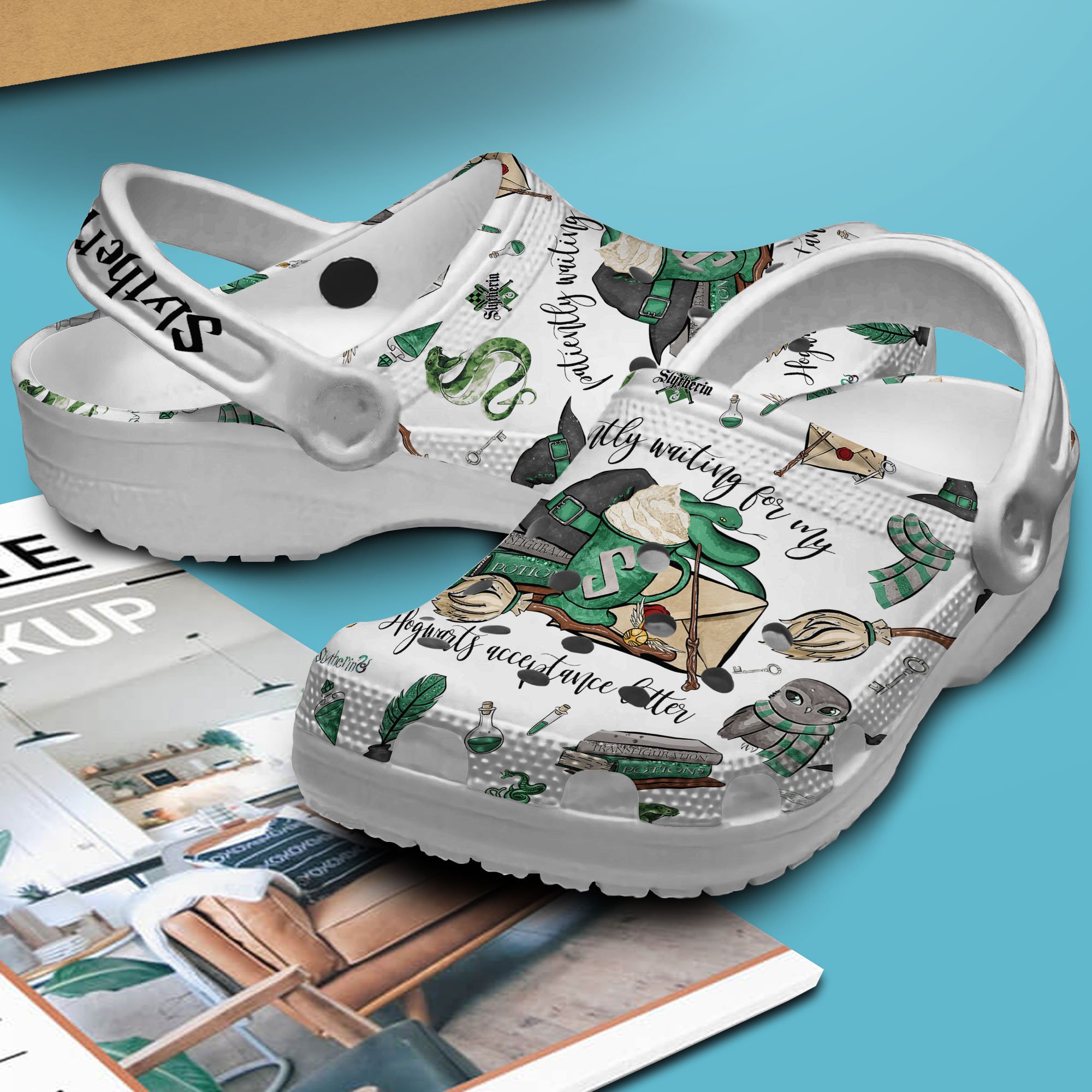 Merchidea Harry Potter Slytherin Movie Crocs Crocband Clogs Shoes Comfortable For Men Women and Kids