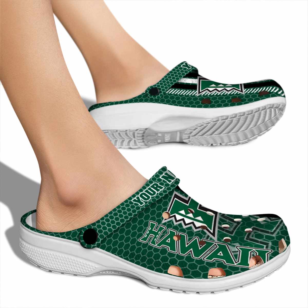 Merchidea Hawaii Rainbow Warriors NCAA Sport Crocs Crocband Clogs Shoes Comfortable For Men Women and Kids