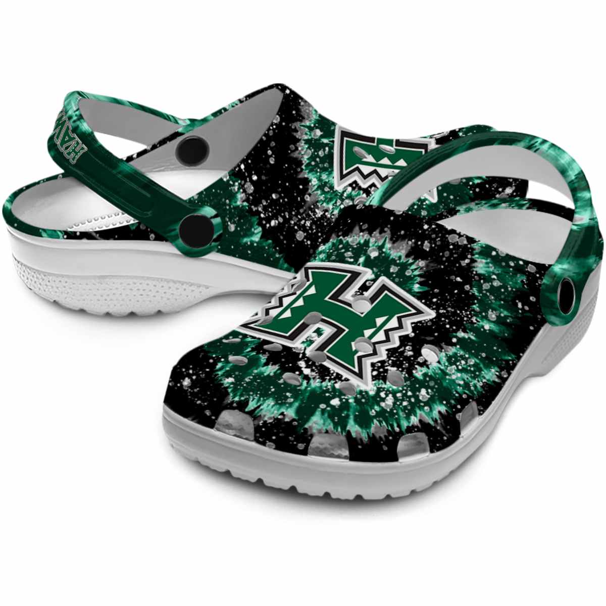 Merchidea Hawaii Rainbow Warriors NCAA Sport Crocs Crocband Clogs Shoes Comfortable For Men Women and Kids
