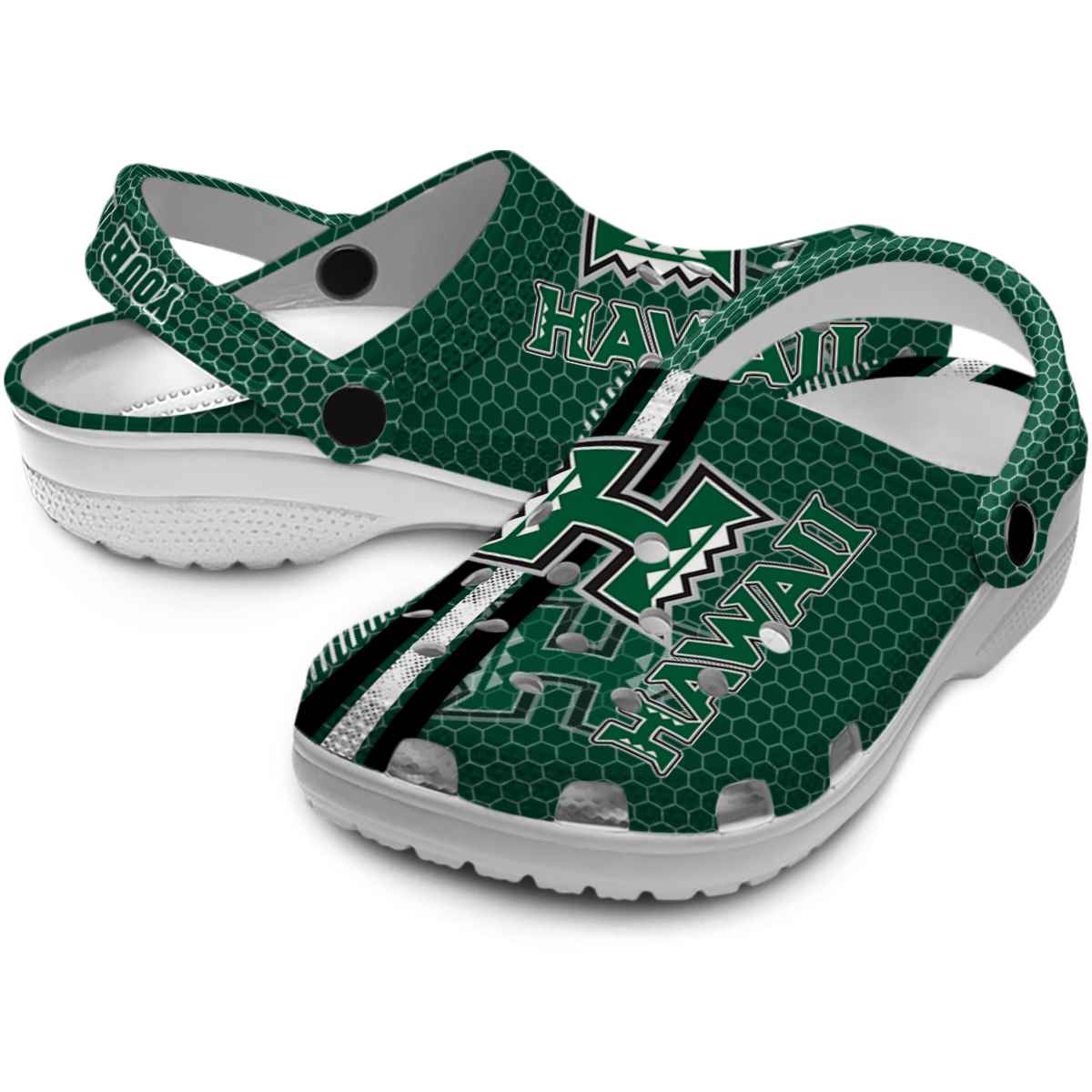 Merchidea Hawaii Rainbow Warriors NCAA Sport Crocs Crocband Clogs Shoes Comfortable For Men Women and Kids