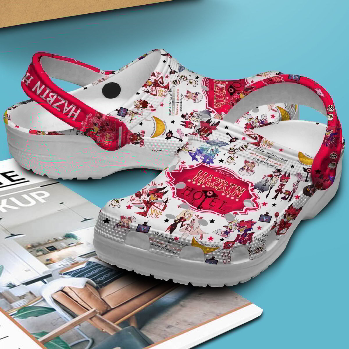 Merchidea Haz bin Hotel Angel Dust Movie Crocs Crocband Clogs Shoes Comfortable For Men Women and Kids