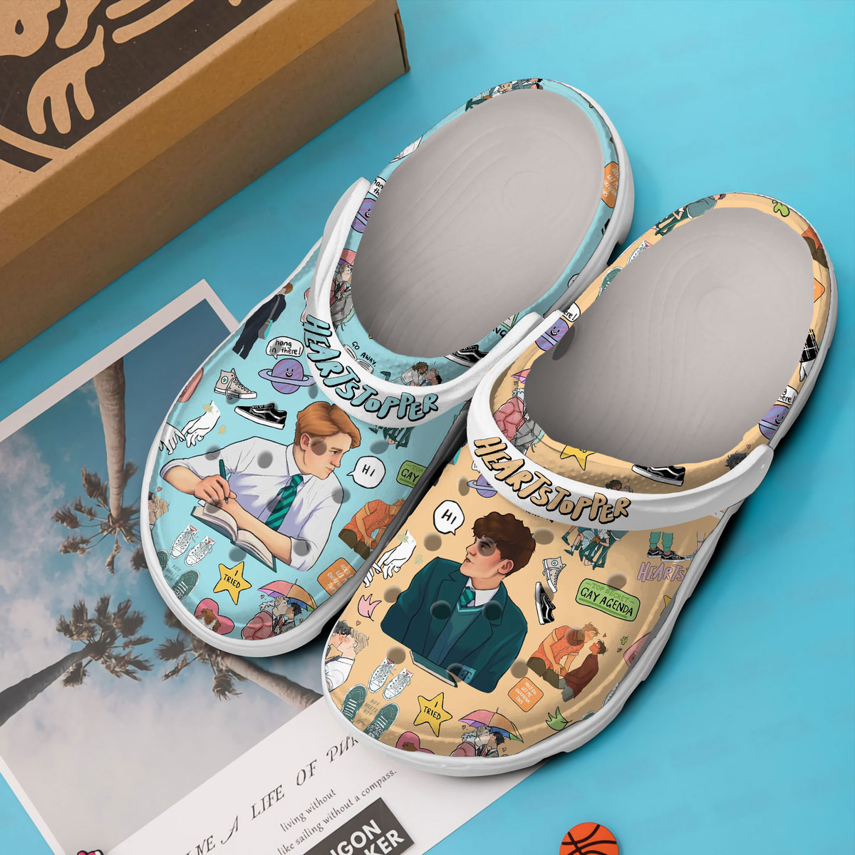 Merchidea Heartstopper TV Series Crocs Crocband Clogs Shoes Comfortable For Men Women and Kids