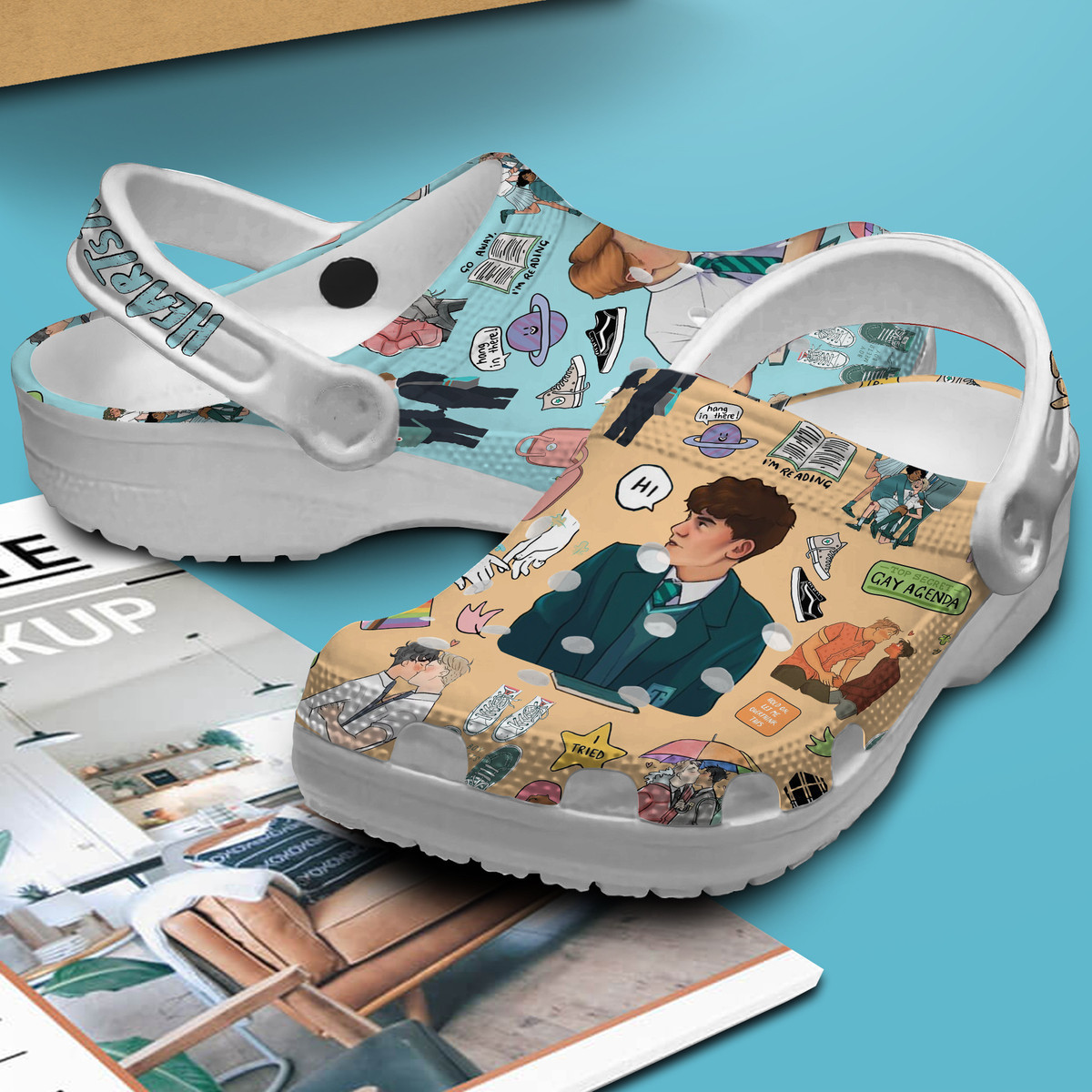 Merchidea Heartstopper TV Series Crocs Crocband Clogs Shoes Comfortable For Men Women and Kids