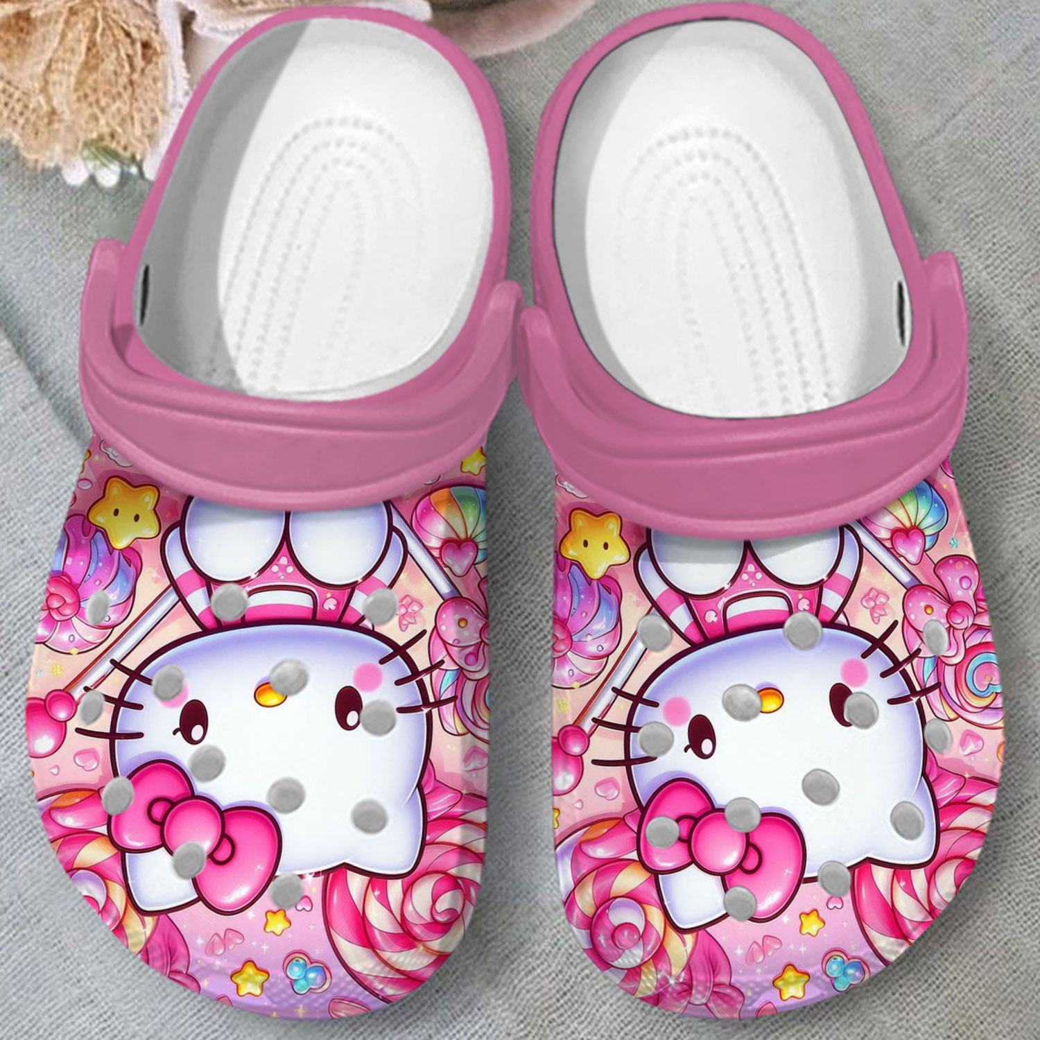 Merchidea Hello Kitty Cartoon Crocs Crocband Clogs Shoes Comfortable For Men Women and Kids