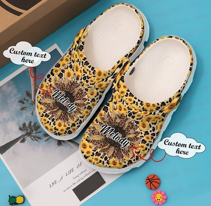 Merchidea Hippie Cheetah Sunflower Classic Clogs Shoes