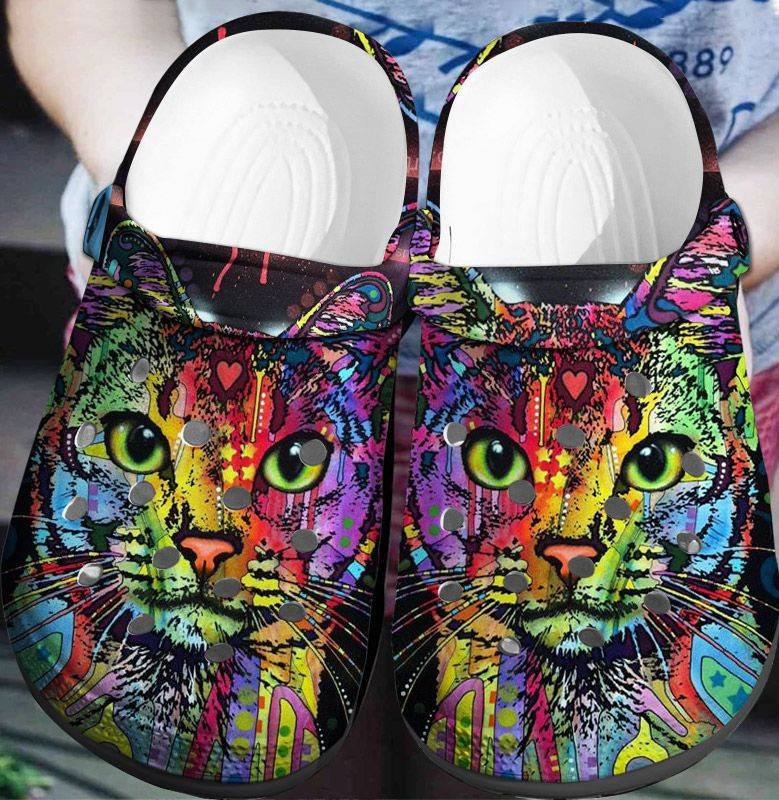 Merchidea Hippie Colorful Cat Custom Shoes Outdoor Shoe