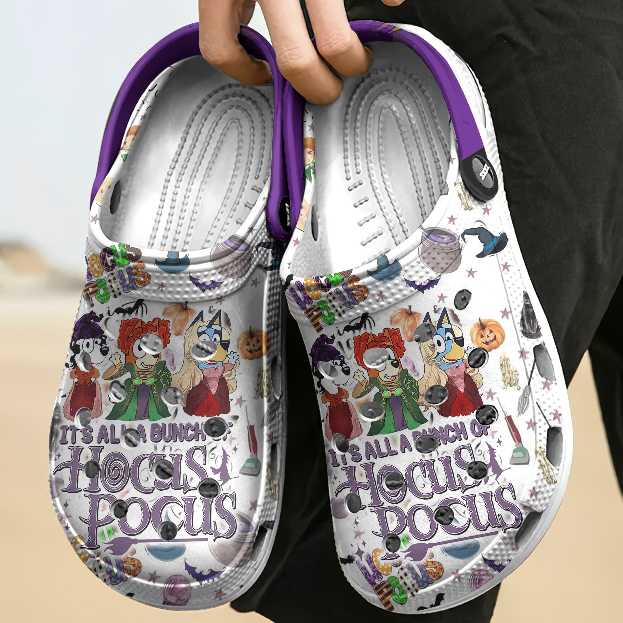 Merchidea Hocos Pocus Movie Crocs Crocband Clogs Shoes Comfortable For Men Women and Kids