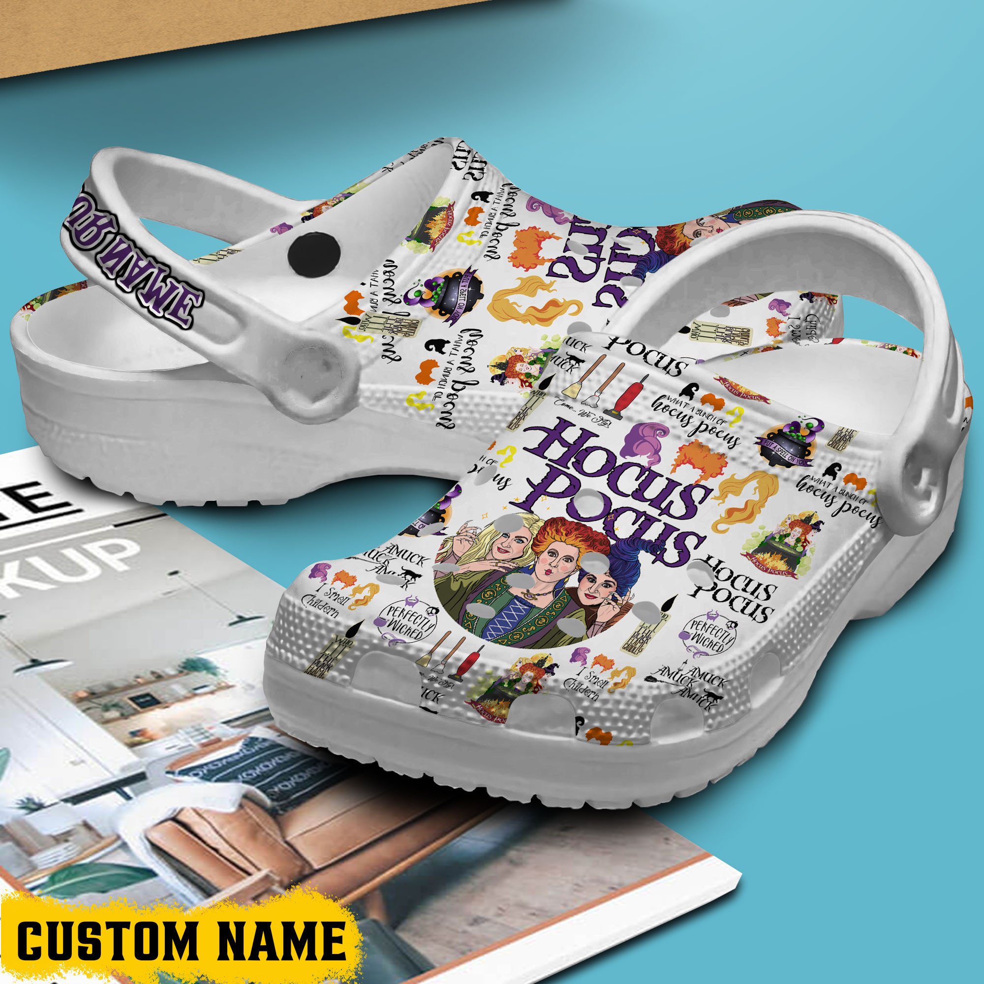 Merchidea Hocus Pocus Movie Crocs Crocband Clogs Shoes Comfortable For Men Women and Kids