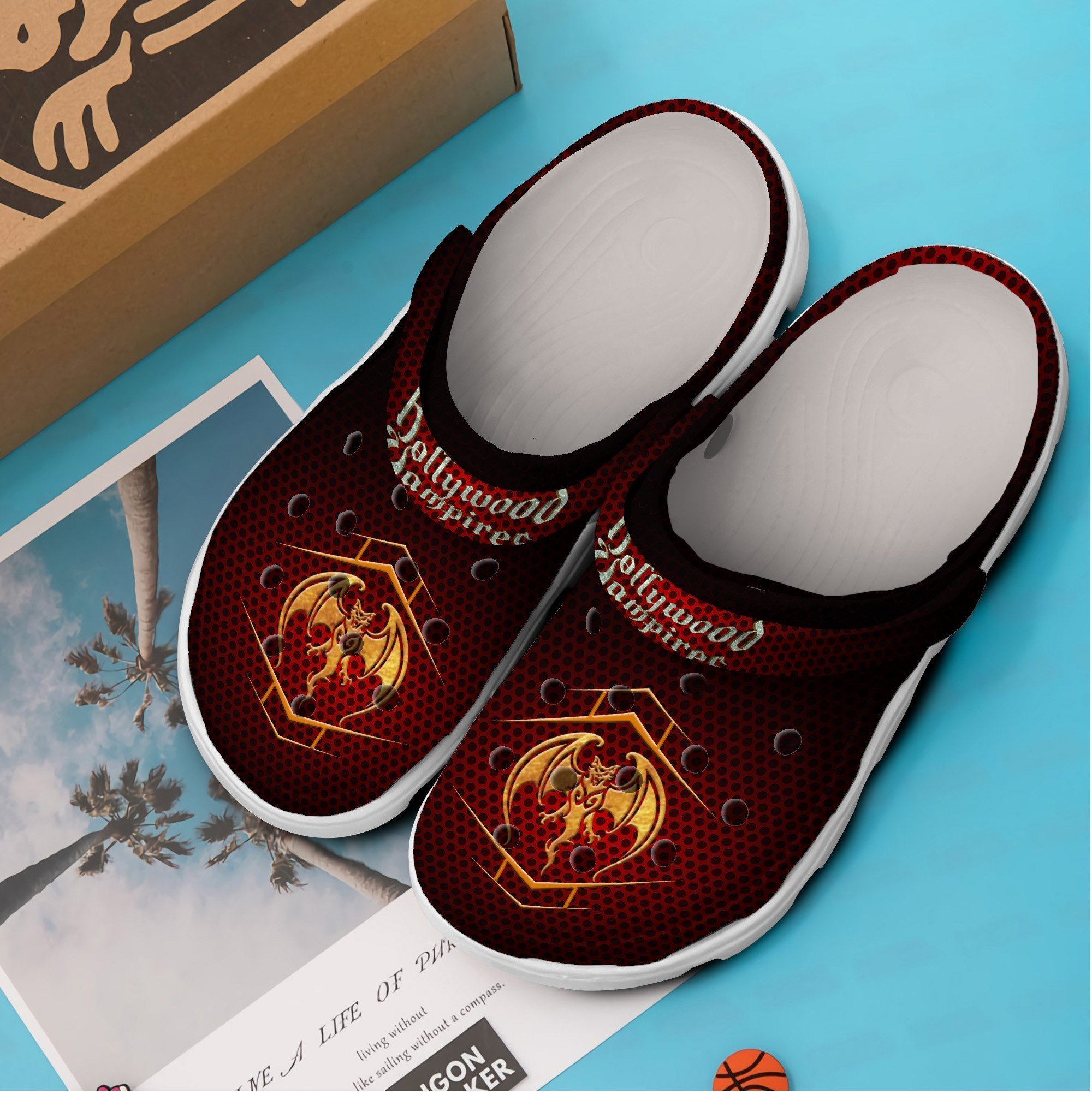 Merchidea Hollywood Vampires Music Crocs Crocband Clogs Shoes Comfortable For Men Women and Kids