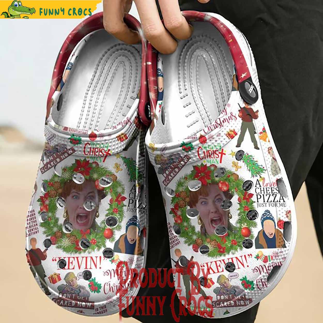 Merchidea Home Alone Movie Christmas Crocs Crocband Clogs Shoes Comfortable For Men Women and Kids