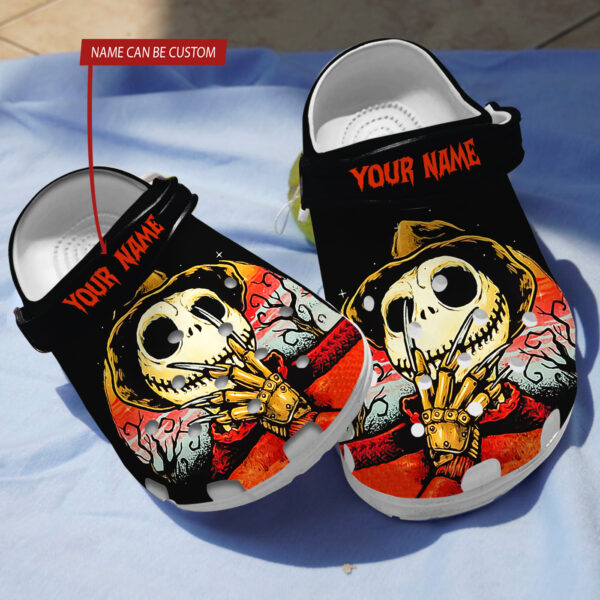 Merchidea Horror Jack Skellington The Nightmare Before Christmas Movie Crocs Crocband Clogs Shoes Comfortable For Men Women and Kids