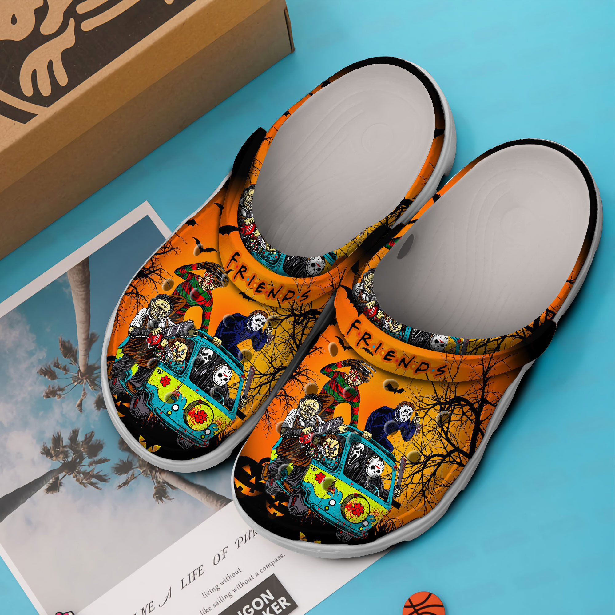 Merchidea Horror Movie Characters Crocs Crocband Clogs Shoes Comfortable For Men Women and Kids