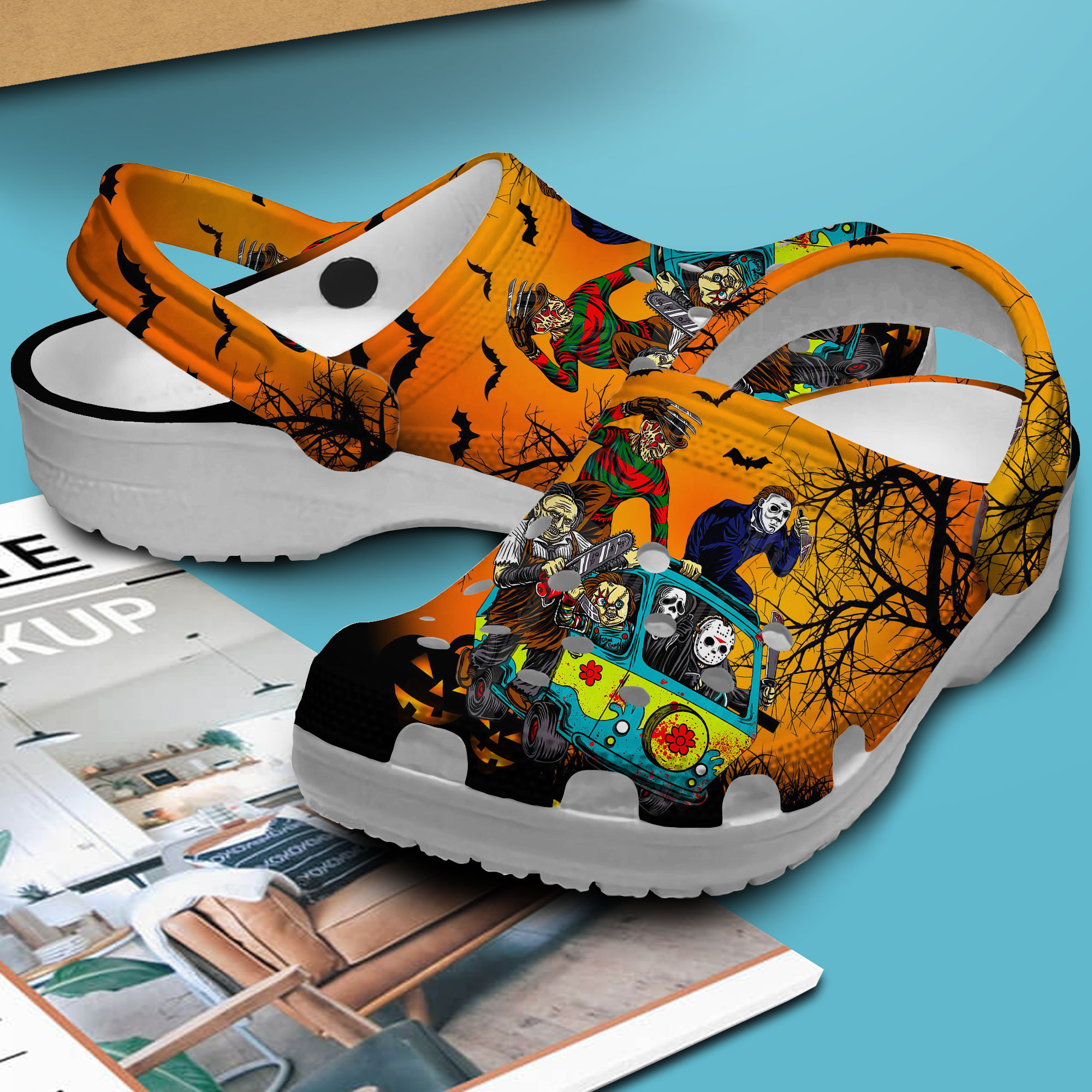 Merchidea Horror Movie Characters Crocs Crocband Clogs Shoes Comfortable For Men Women and Kids