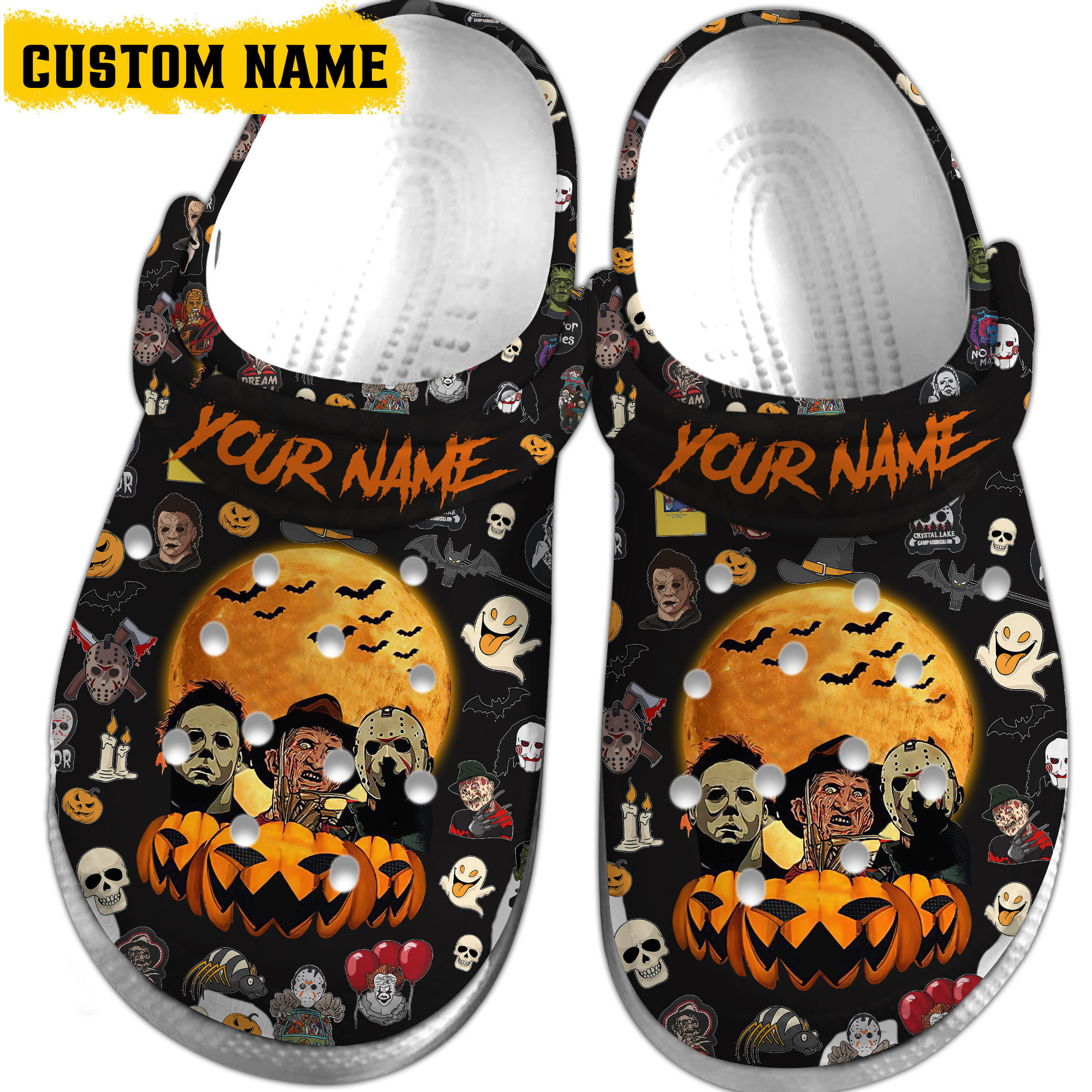 Merchidea Horror Movie Characters Movie Crocs Crocband Clogs Shoes Comfortable For Men Women and Kids