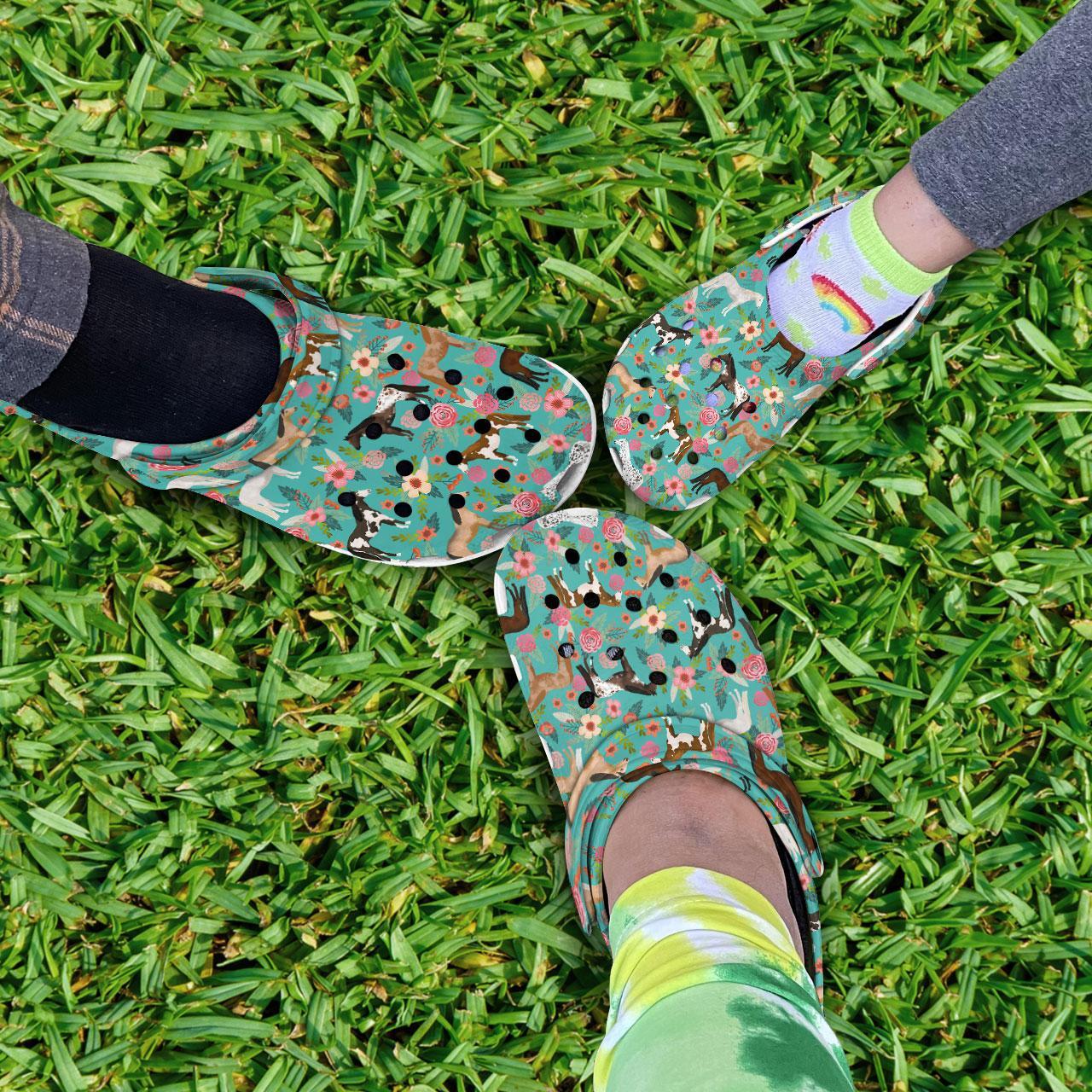 Merchidea Horse Collection Floral Crocs Crocband Clogs Shoes Comfortable For Men Women and Kids