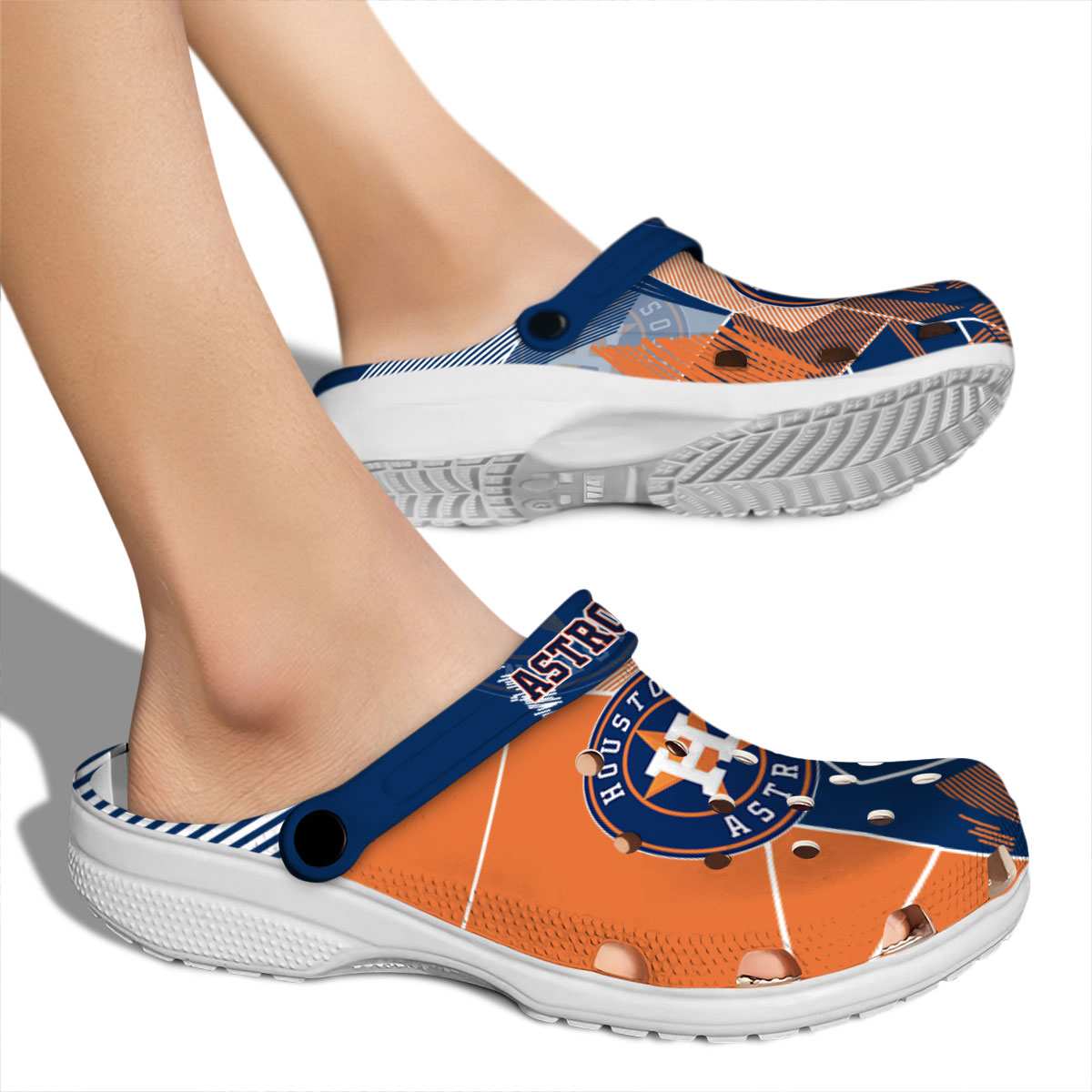 Merchidea Houston Astros MLB Sport Crocs Crocband Clogs Shoes Comfortable For Men Women and Kids