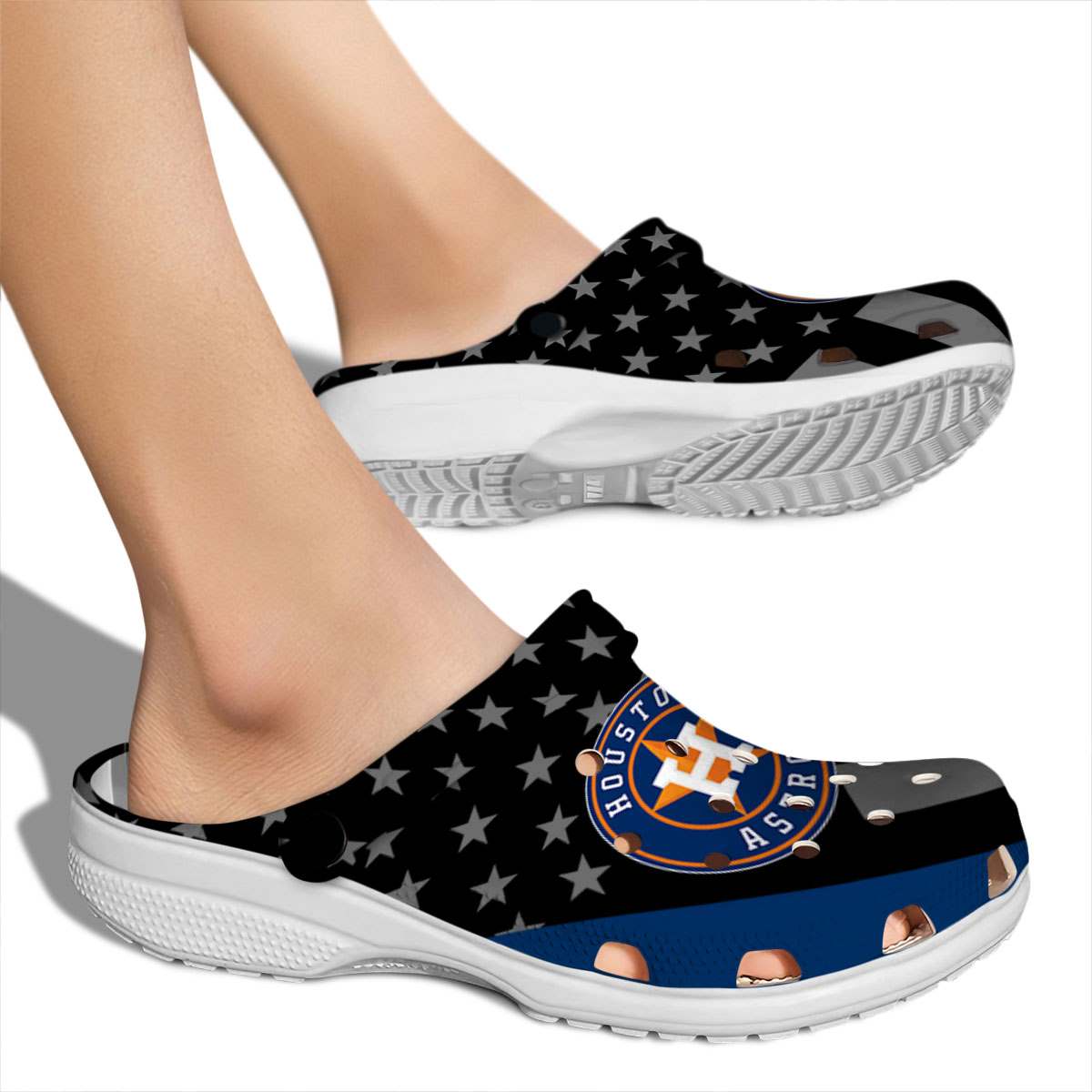 Merchidea Houston Astros MLB Sport Crocs Crocband Clogs Shoes Comfortable For Men Women and Kids