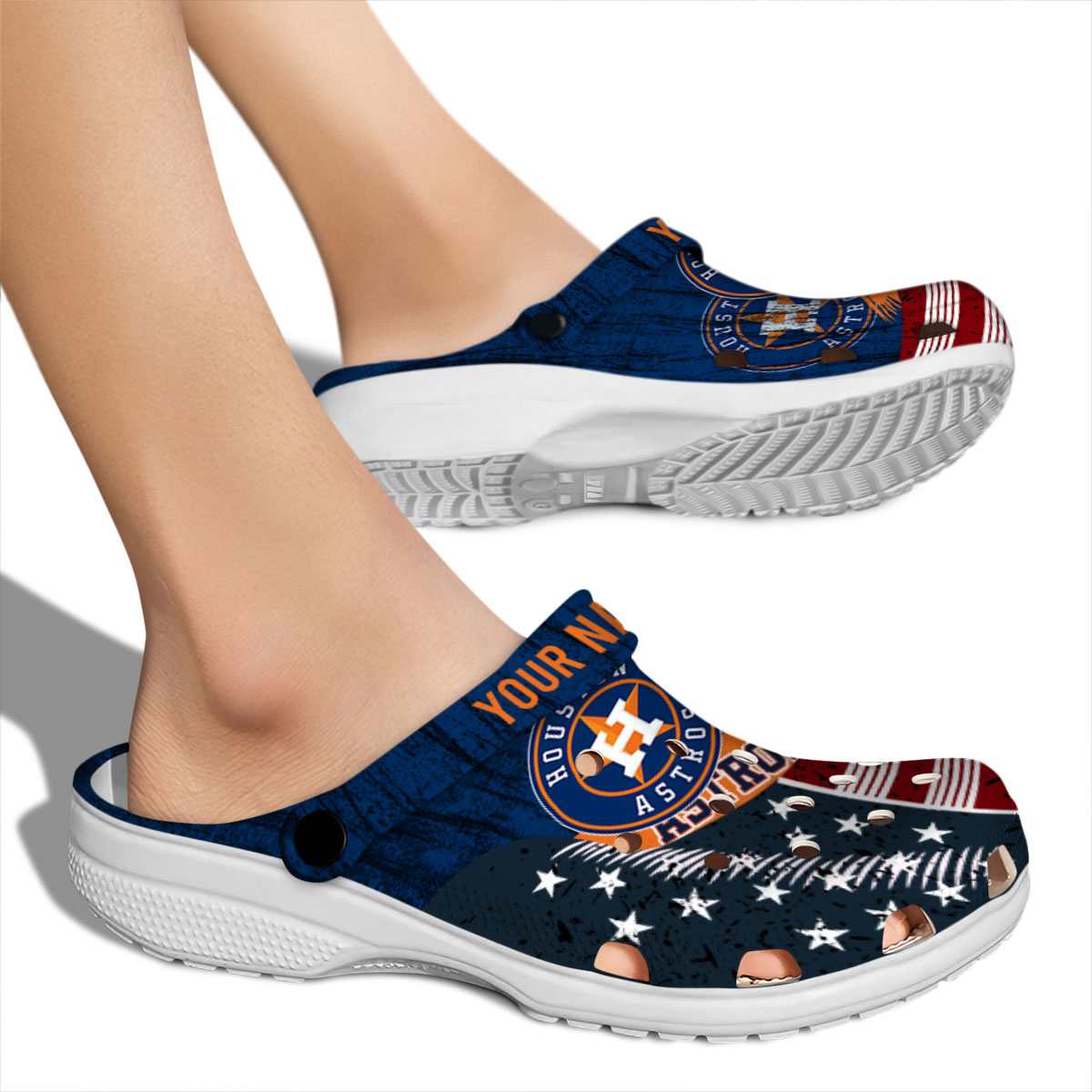 Merchidea Houston Astros MLB Sport Crocs Crocband Clogs Shoes Comfortable For Men Women and Kids